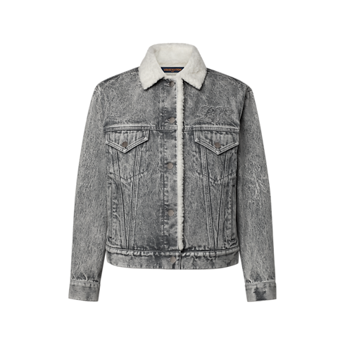 Jaqueta Jeans Forrada com Fleece – Vista Frontal