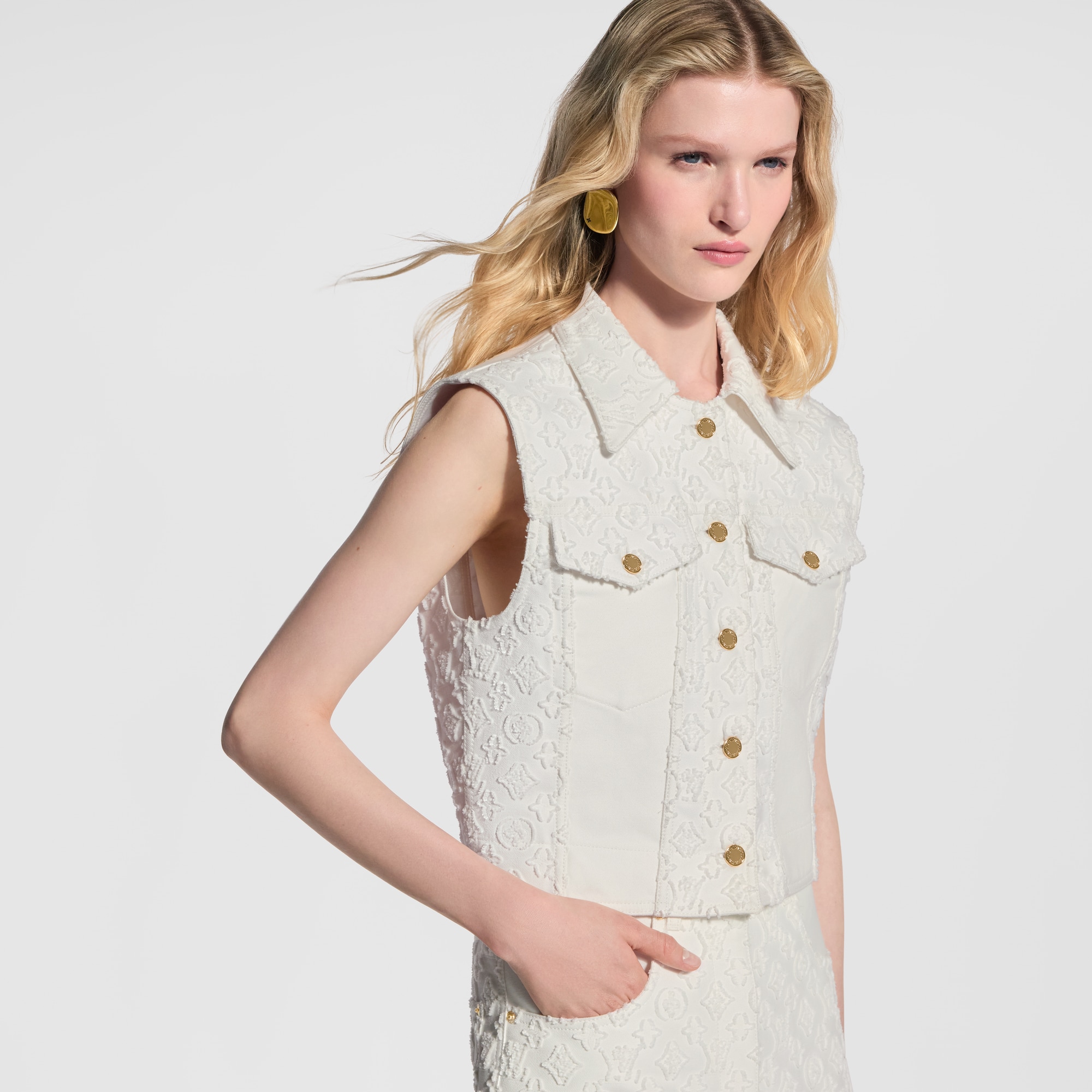 Sem Monogram Jaqueta Monogram Texturizada Sem Manga - Ready-to-Wear | LOUIS VUITTON