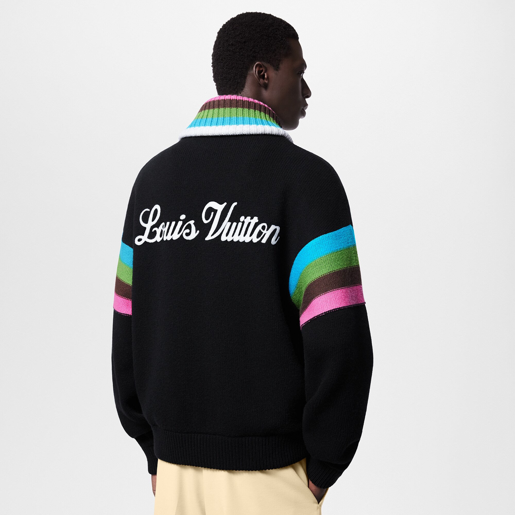  Discontinued Product Obs 9 Jaqueta Varsity em Malha de Lã Bordada | Louis Vuitton ® (Zoom no Produto)