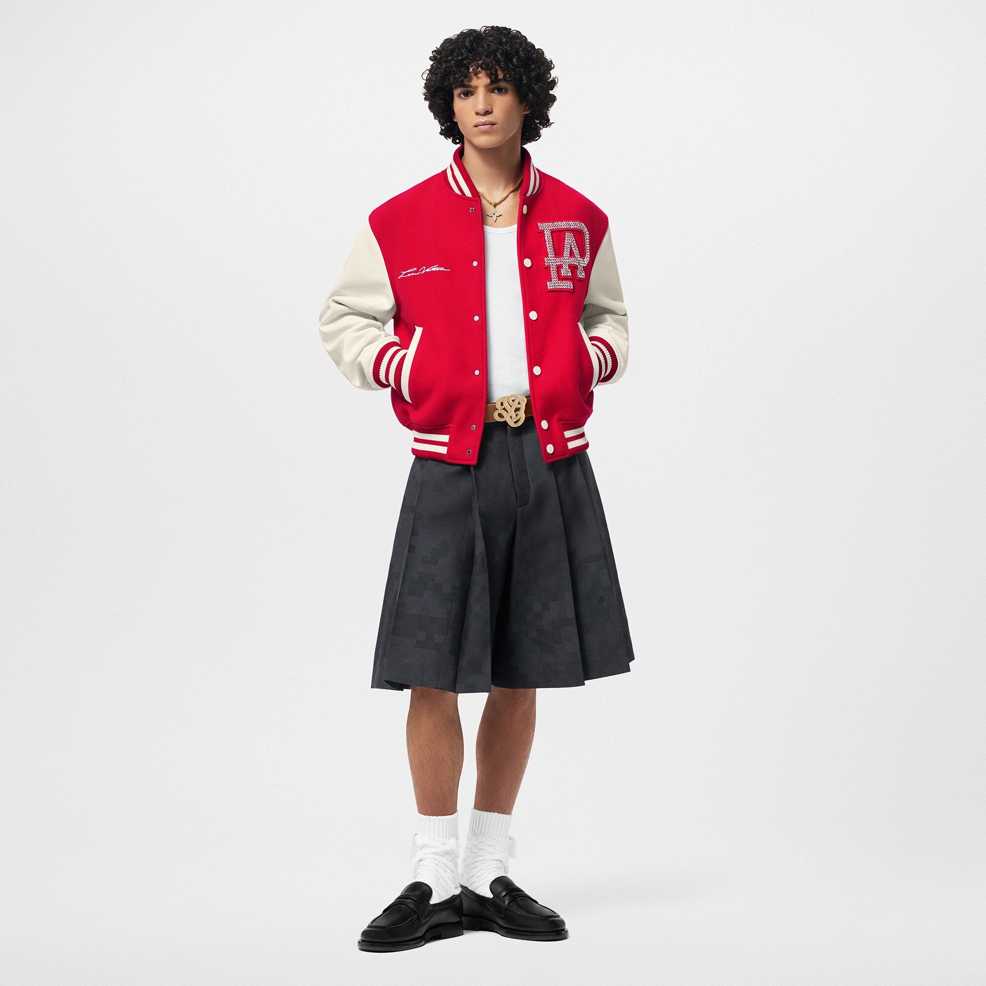  Ready-to-Wear Casacos e Agasalhos Jaqueta Varsity em Mix de Couros | Louis Vuitton ® (Zoom no Produto)