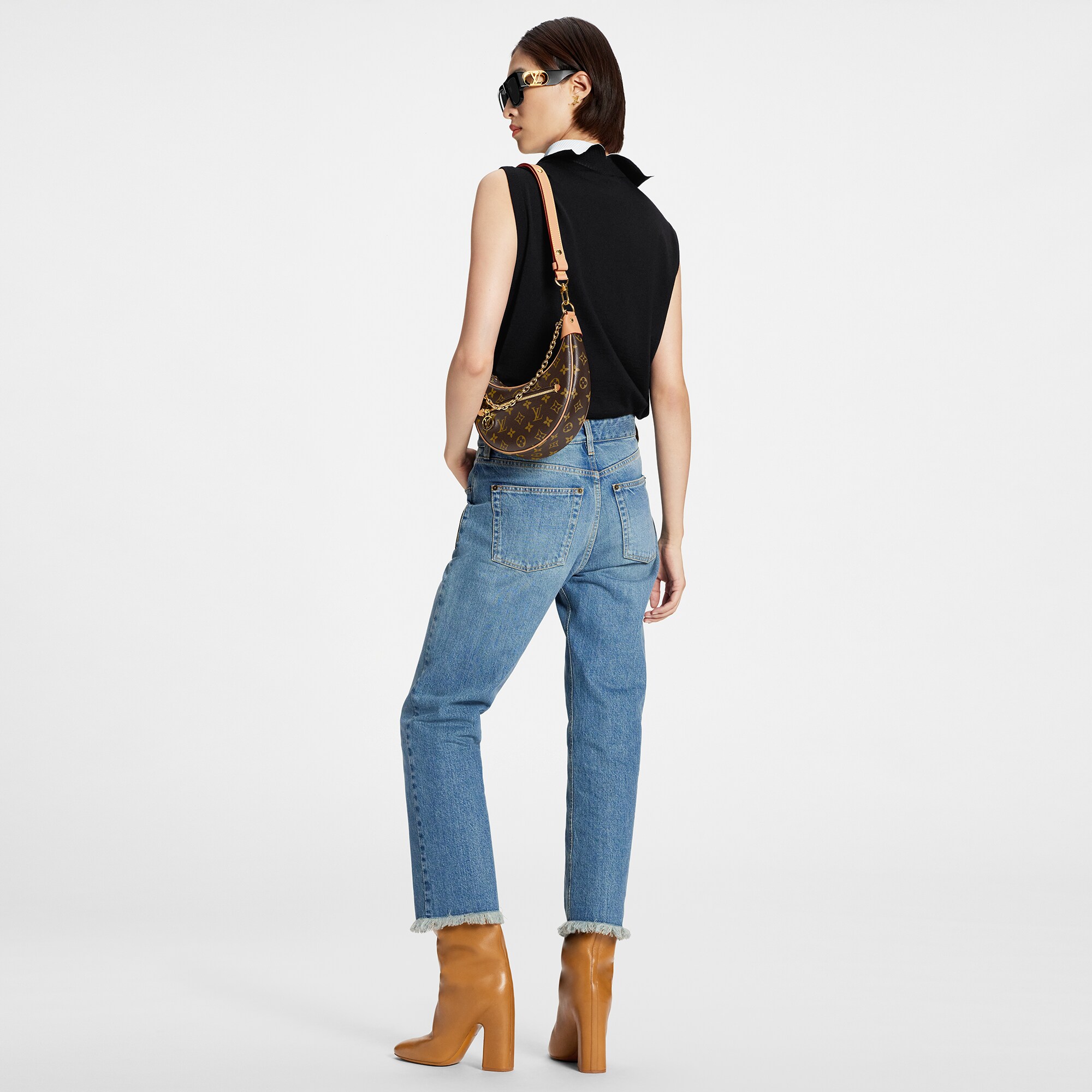  Discontinued Product Obs 7 Jeans com Patch Monogram e Barra Desfiada | Louis Vuitton ® (Zoom no Produto)