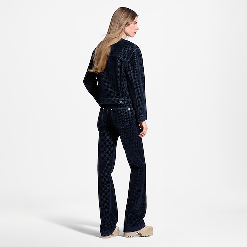 Ready-to-Wear Novidades em Roupas Jeans Nanogram em Veludo com Textura Flocada | Louis Vuitton ® (Zoom no Produto)