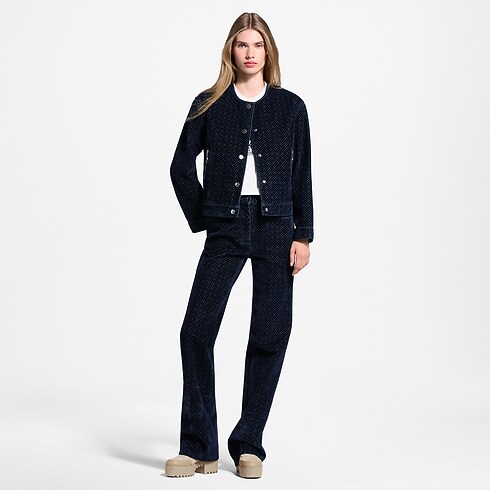 Ready-to-Wear Novidades em Roupas Jeans Nanogram em Veludo com Textura Flocada | Louis Vuitton ® (Zoom no Produto)