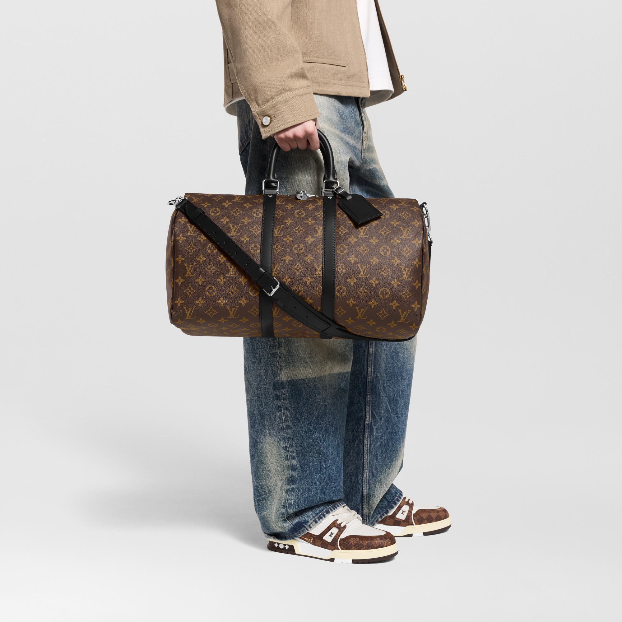 Monogram Macassar Personalização Bolsas e Artigos de Viagem Keepall Bandoulière 45 | Louis Vuitton ® (Zoom no Produto)