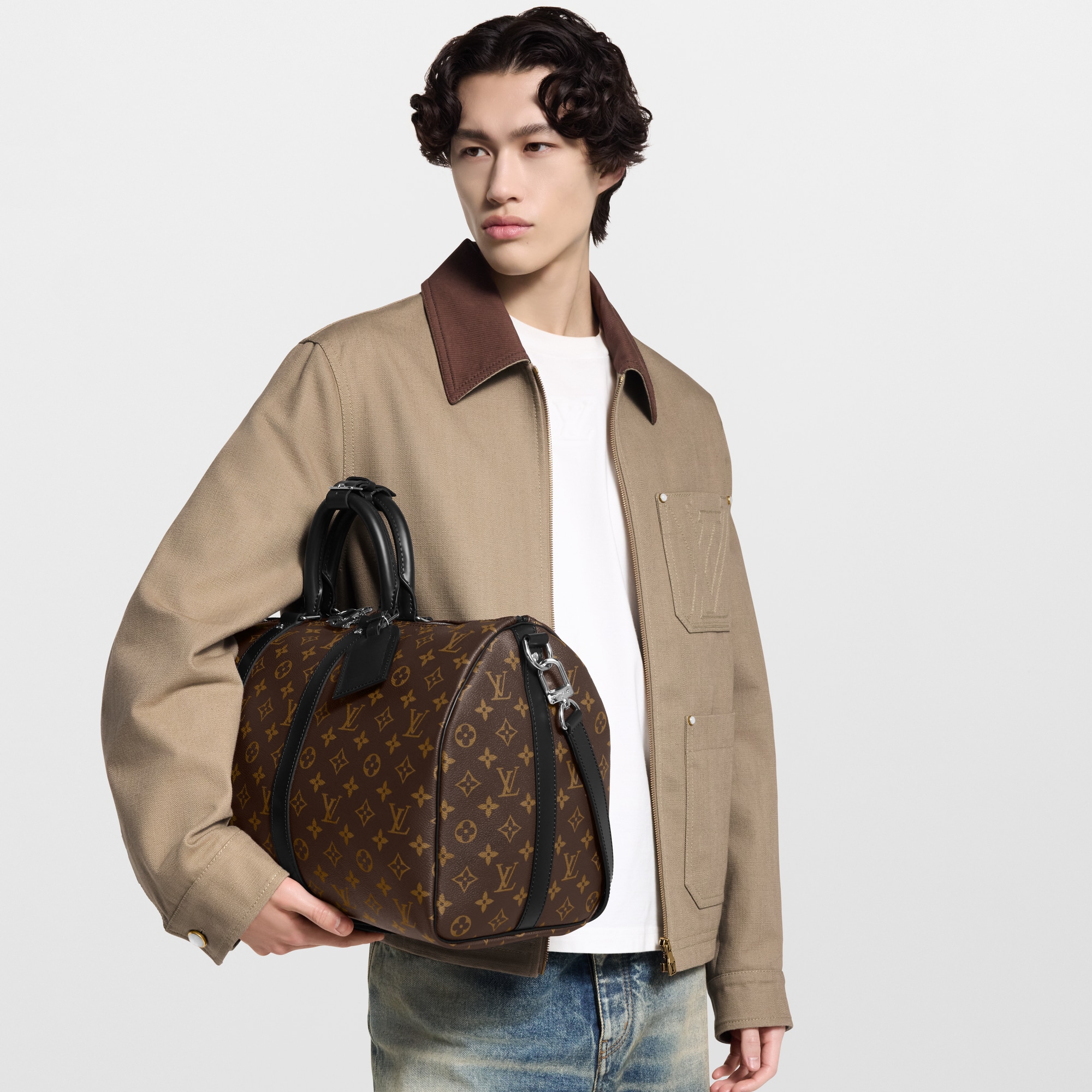 Monogram Macassar Personalização Bolsas e Artigos de Viagem Keepall Bandoulière 45 | Louis Vuitton ® (Zoom no Produto)