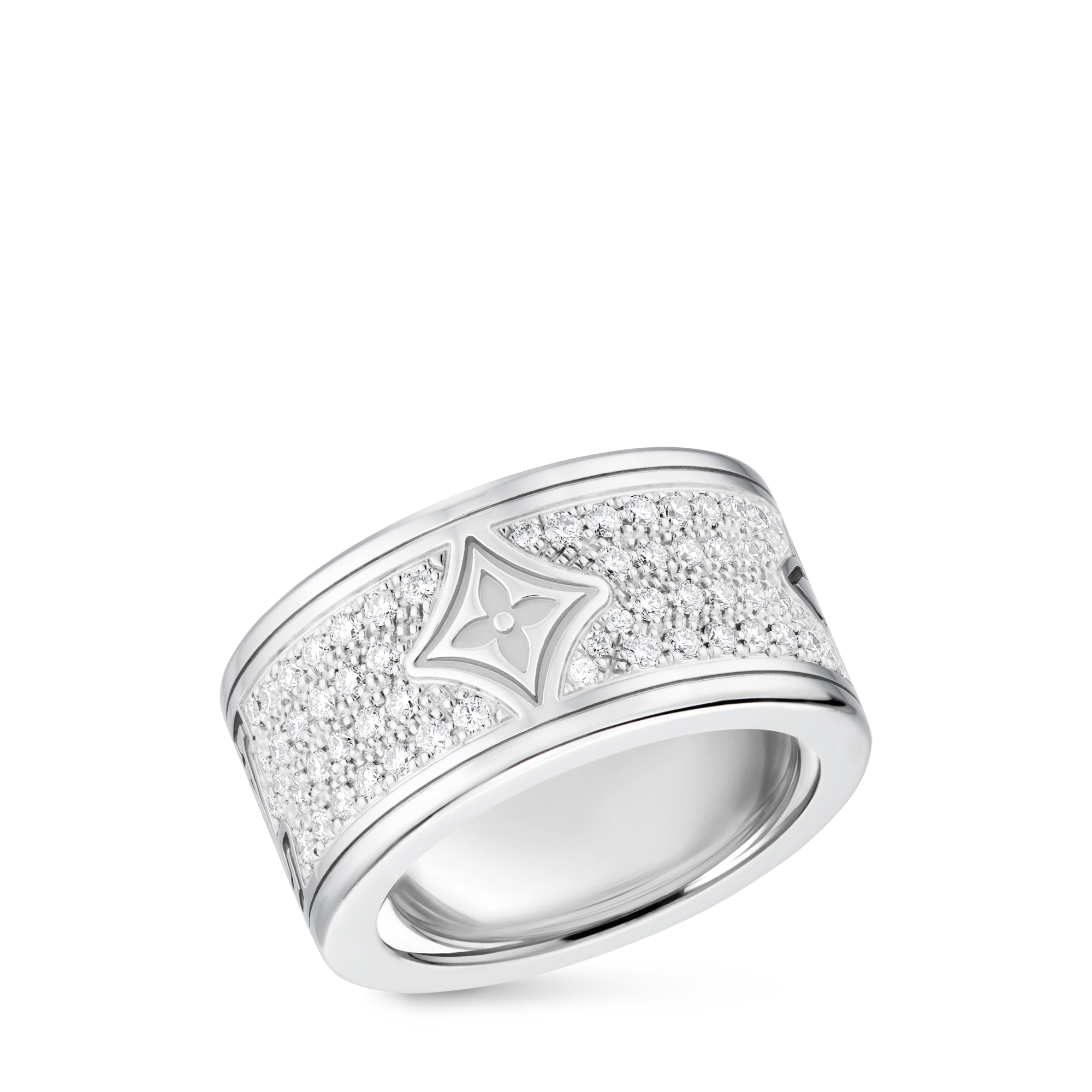 Categorias Anéis Les Gastons Vuitton Large Ring, White Gold and Diamonds | Louis Vuitton ® (Zoom no Produto)