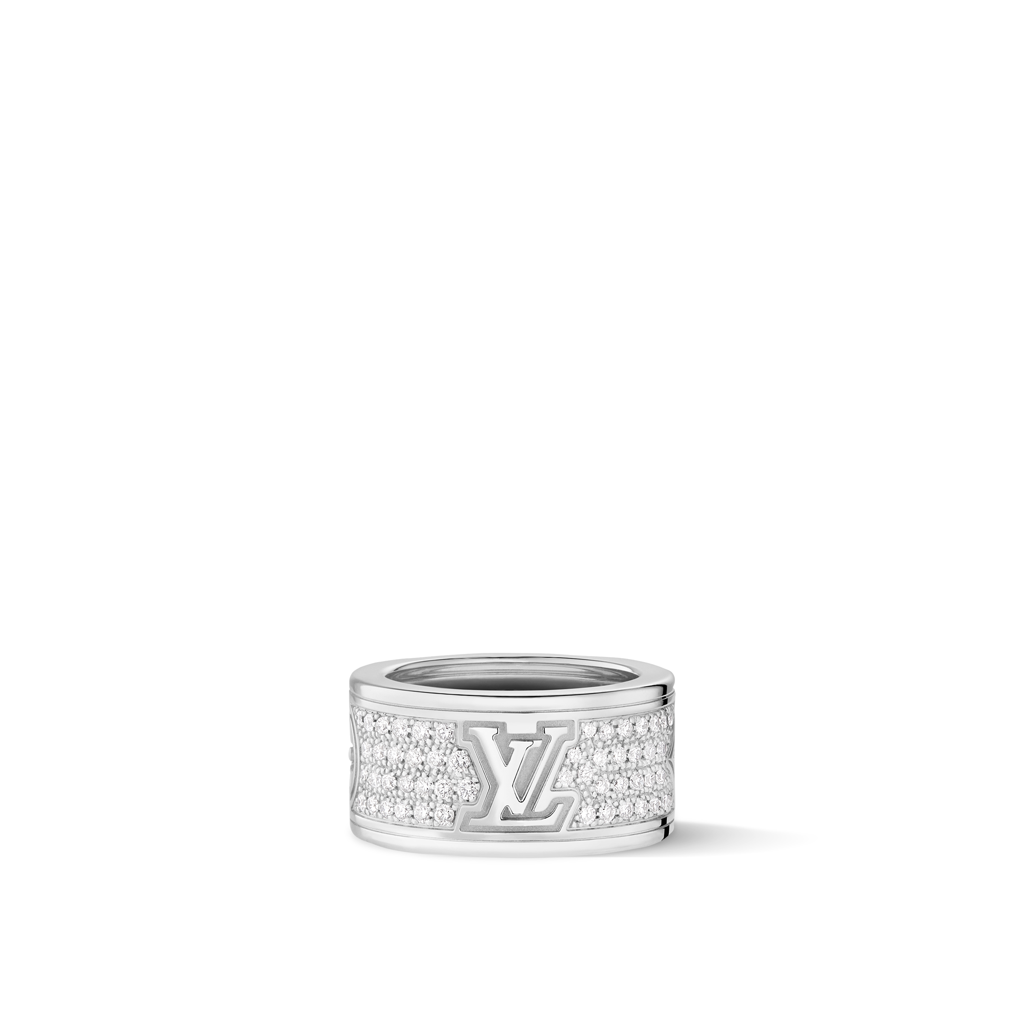  Categorias Anéis Les Gastons Vuitton Large Ring, White Gold and Diamonds | Louis Vuitton ® (Zoom no Produto)