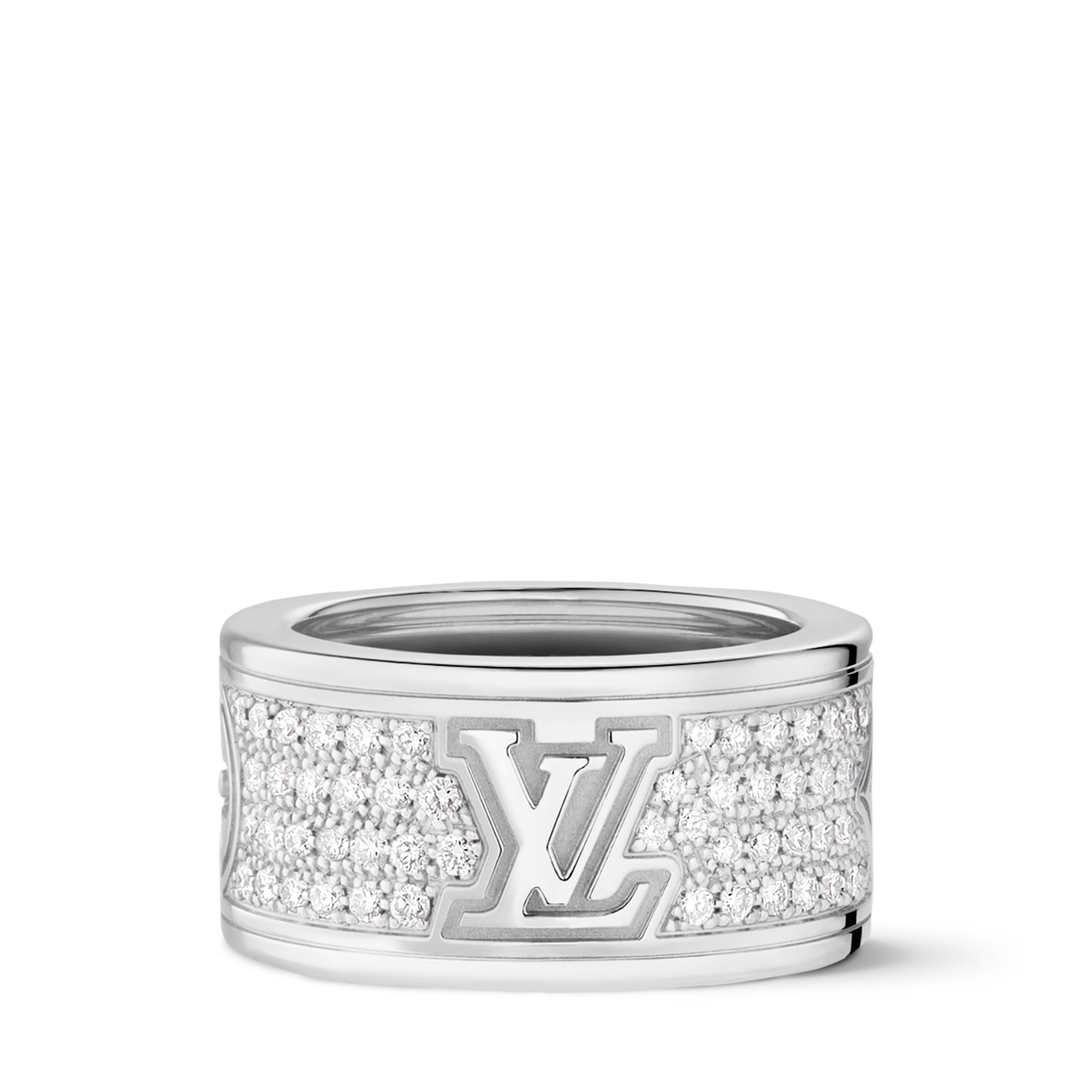  Categorias Anéis Les Gastons Vuitton Large Ring, White Gold and Diamonds | Louis Vuitton ® (Zoom no Produto)