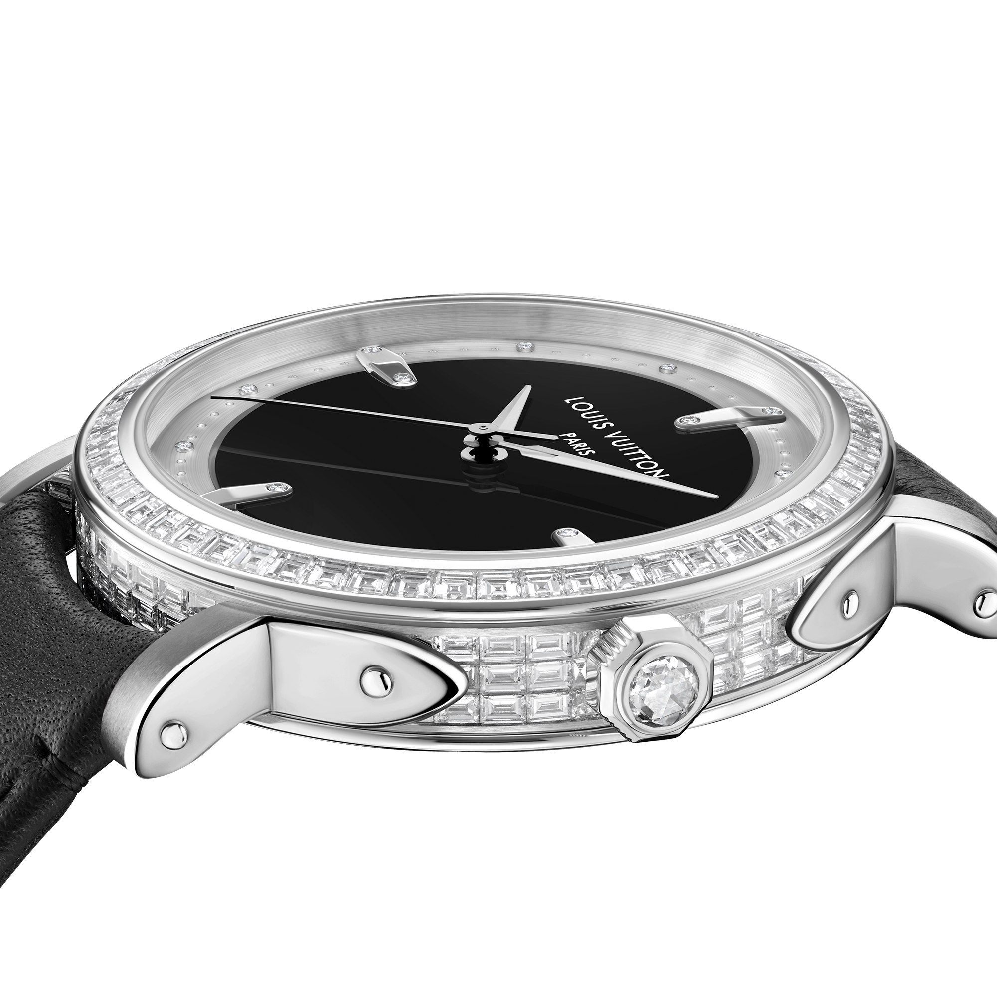  Todos os Relógios } Louis Vuitton Escale, Automatic, 40.5mm, Platinum and diamonds | Louis Vuitton ® (Zoom no Produto)