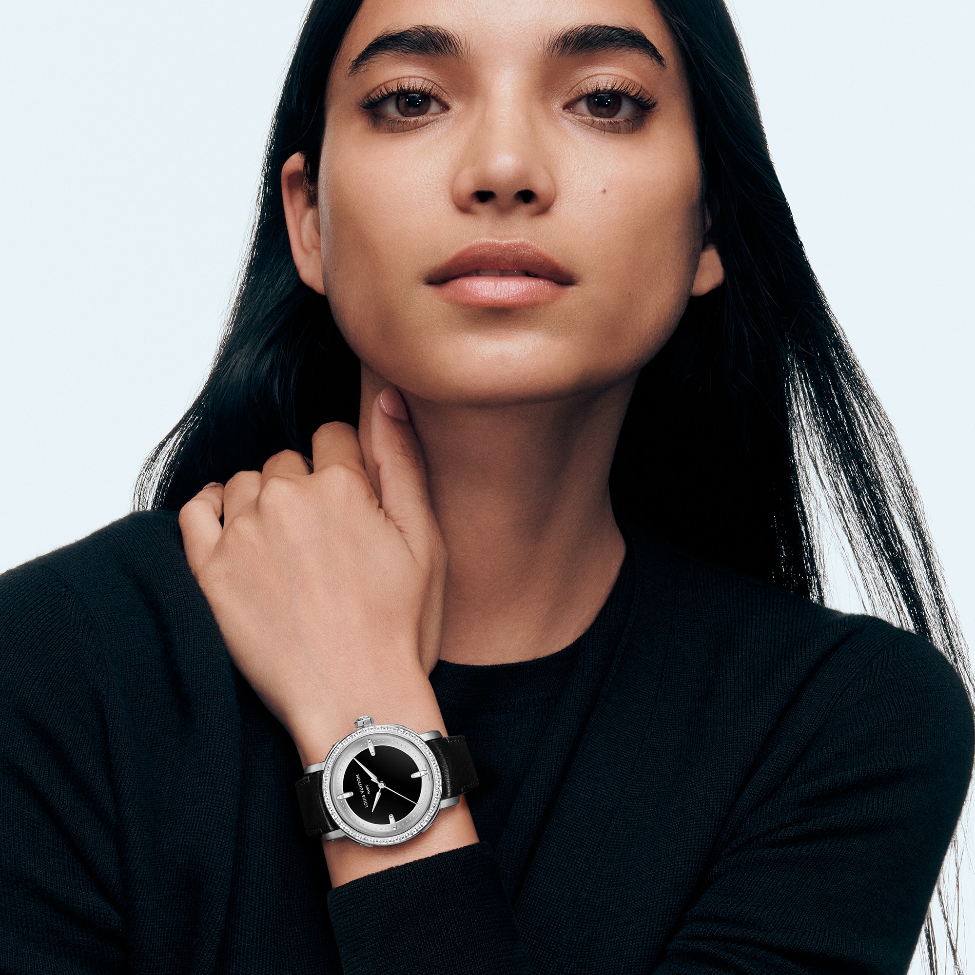  Todos os Relógios } Louis Vuitton Escale, Automatic, 40.5mm, Platinum and diamonds | Louis Vuitton ® (Zoom no Produto)