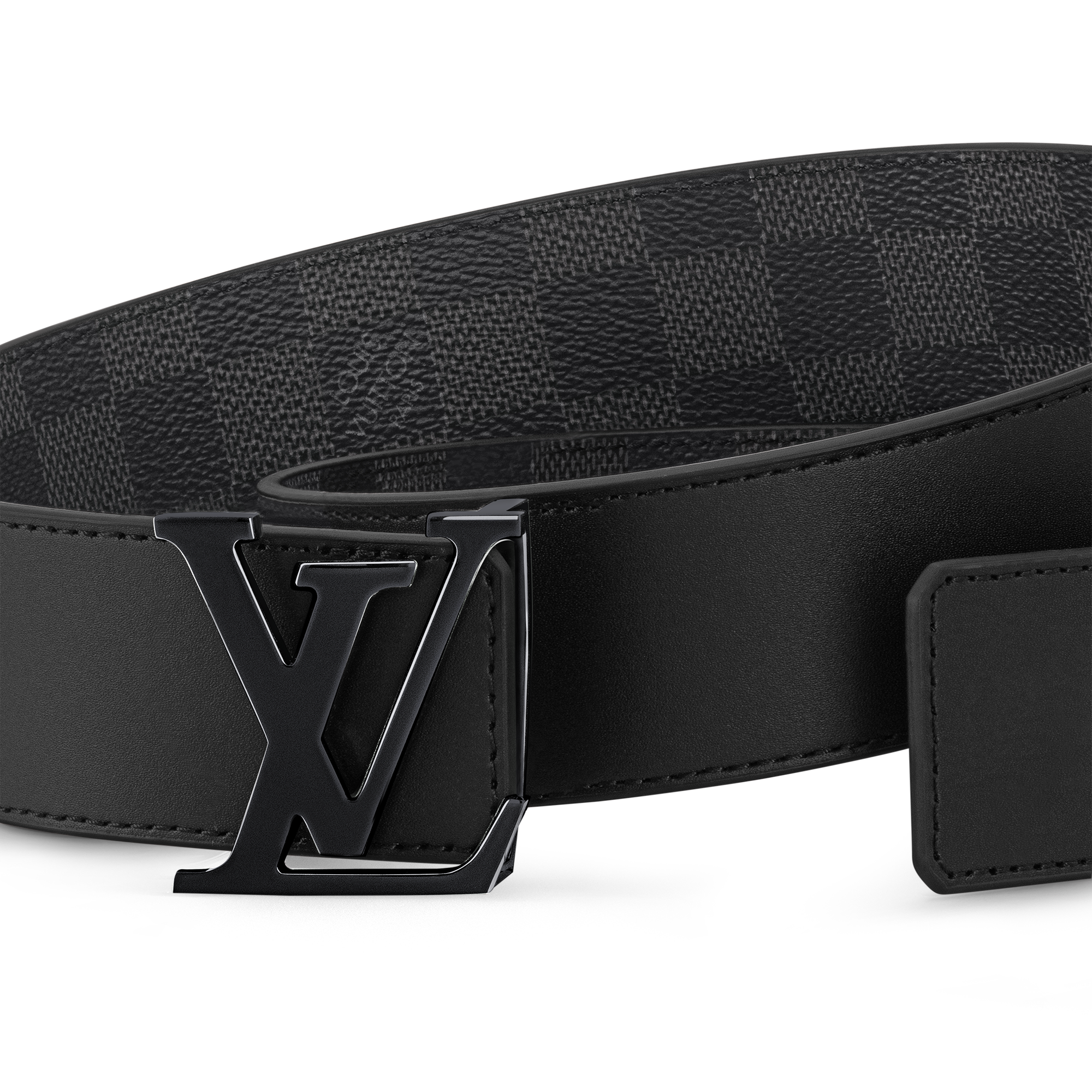 Damier Ébène Acessórios Cintos LV Initiales 40mm Reversible Belt | Louis Vuitton ® (Zoom no Produto)