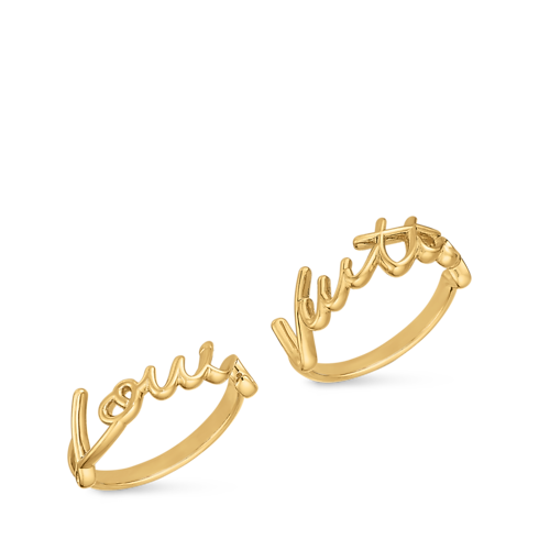 S00 Bijuterias Finas Anéis LV Script Ring Set | Louis Vuitton ® (Zoom no Produto)