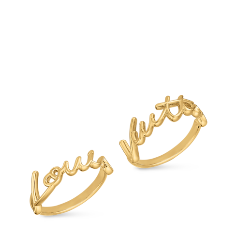 S00 Bijuterias Finas Anéis LV Script Ring Set | Louis Vuitton ® (Zoom no Produto)