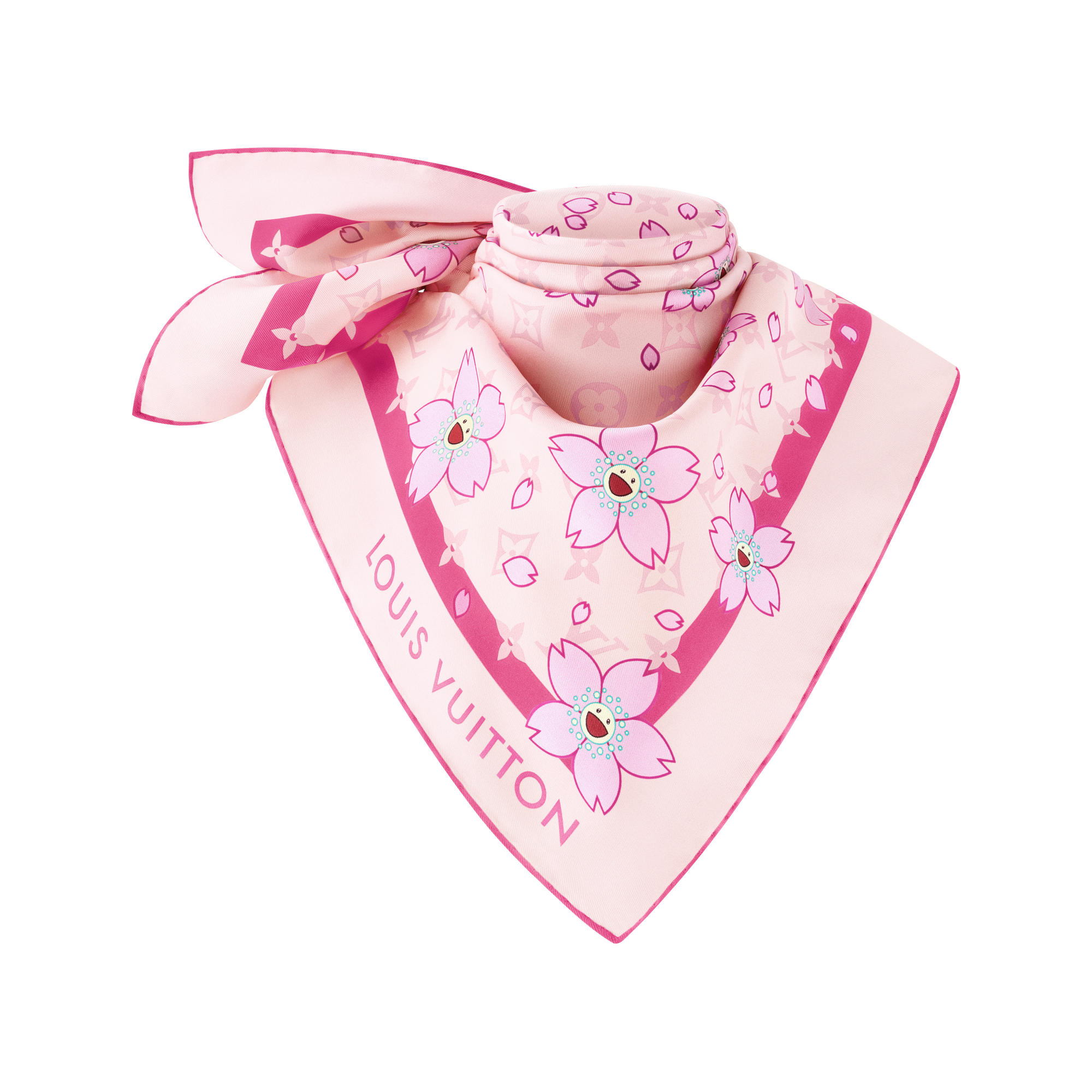 S00 Acessórios Lenços de Seda e Bandeaus LV x TM Carré Monogram Cherry Blossom 70 cm | Louis Vuitton ® (Zoom no Produto)