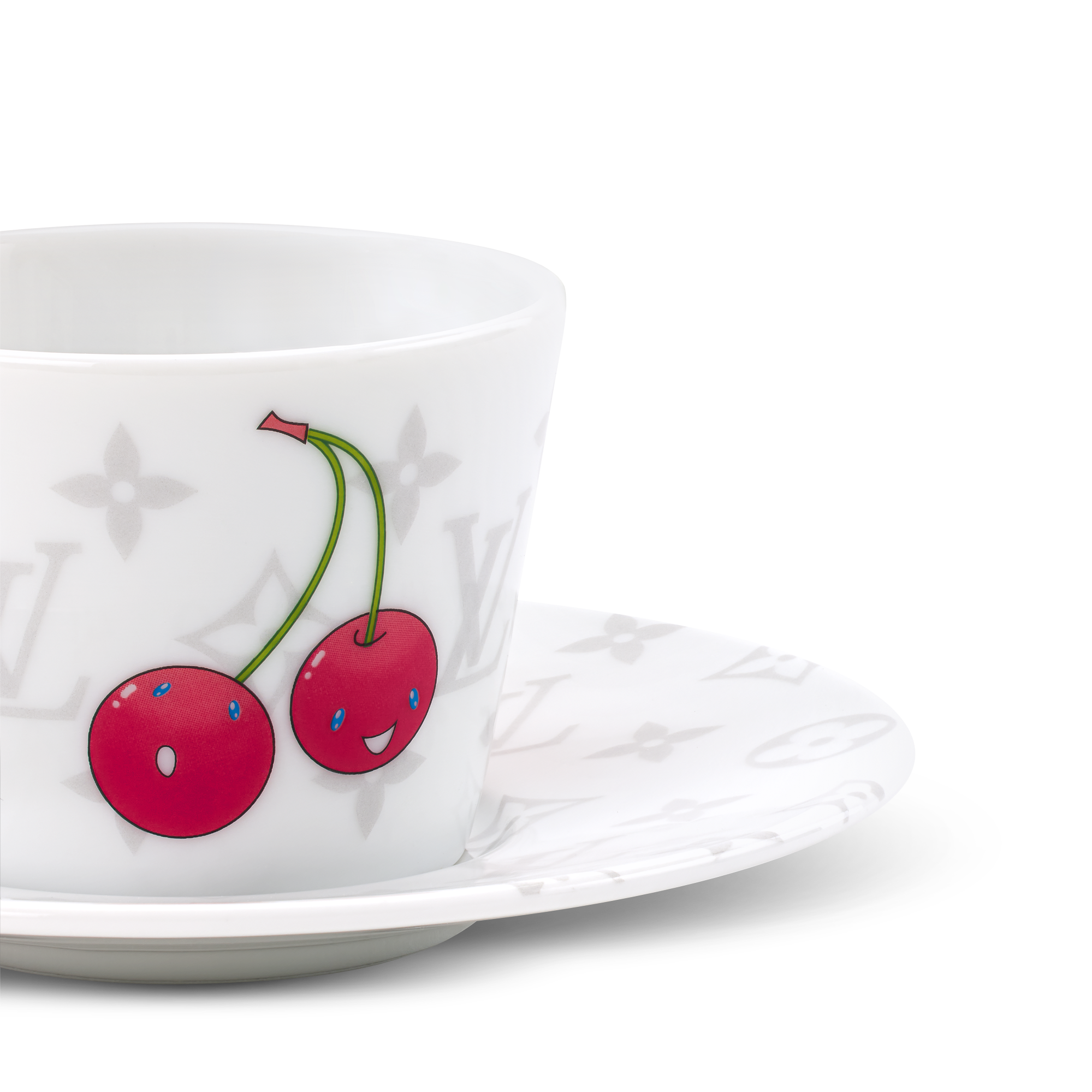 Monogram Cerises Casa e Arte do Jantar Mesa Posta LV x TM Jogo de 2 Xícaras de Café e Pires | Louis Vuitton ® (Zoom no Produto)
