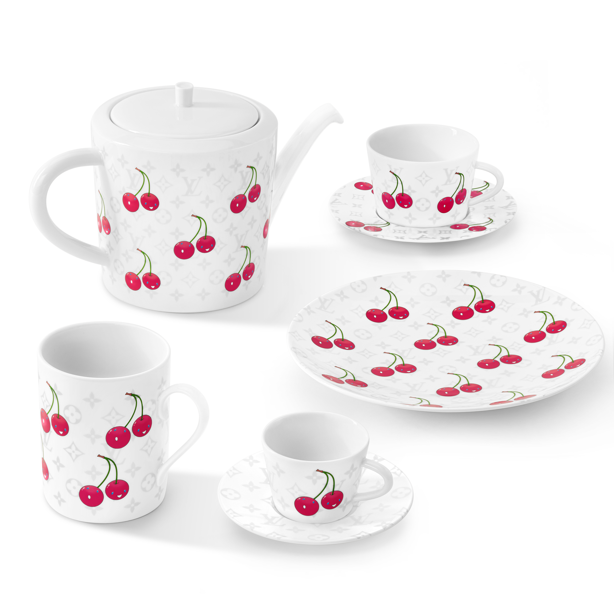 Monogram Cerises Casa e Arte do Jantar Mesa Posta LV x TM Jogo de 2 Xícaras de Café e Pires | Louis Vuitton ® (Zoom no Produto)