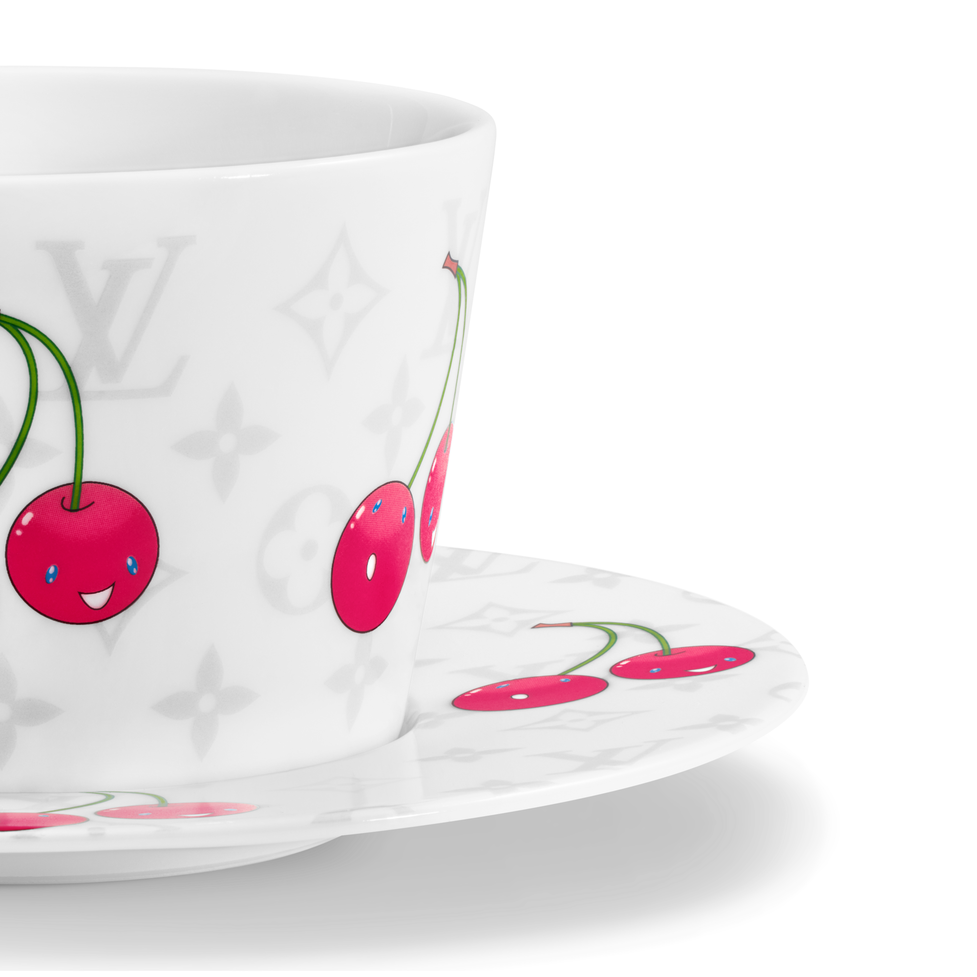 Monogram Cerises Casa e Arte do Jantar Mesa Posta LV x TM Jogo de 2 Xícaras de Chá e Pires | Louis Vuitton ® (Zoom no Produto)