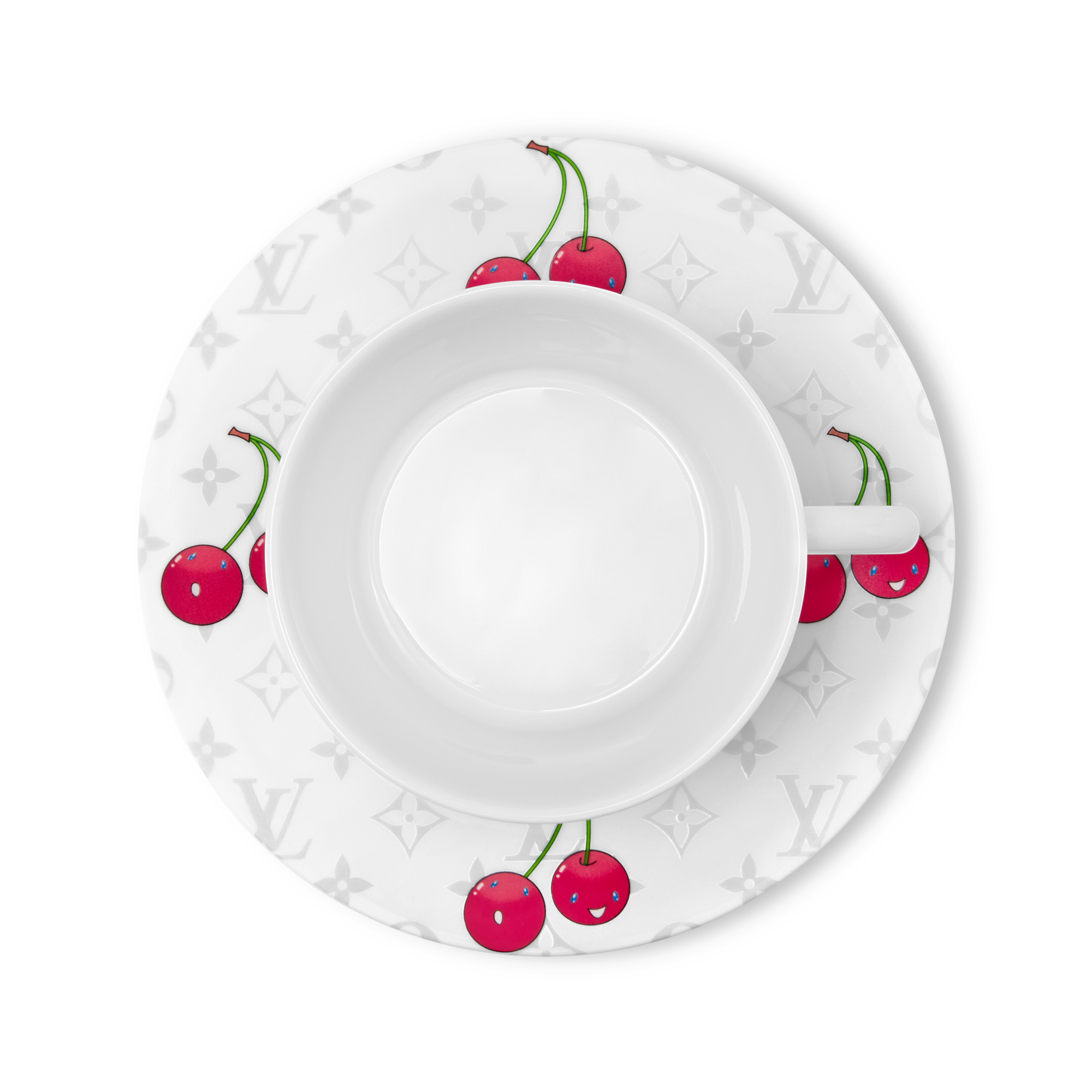 Monogram Cerises Casa e Arte do Jantar Mesa Posta LV x TM Jogo de 2 Xícaras de Chá e Pires | Louis Vuitton ® (Zoom no Produto)