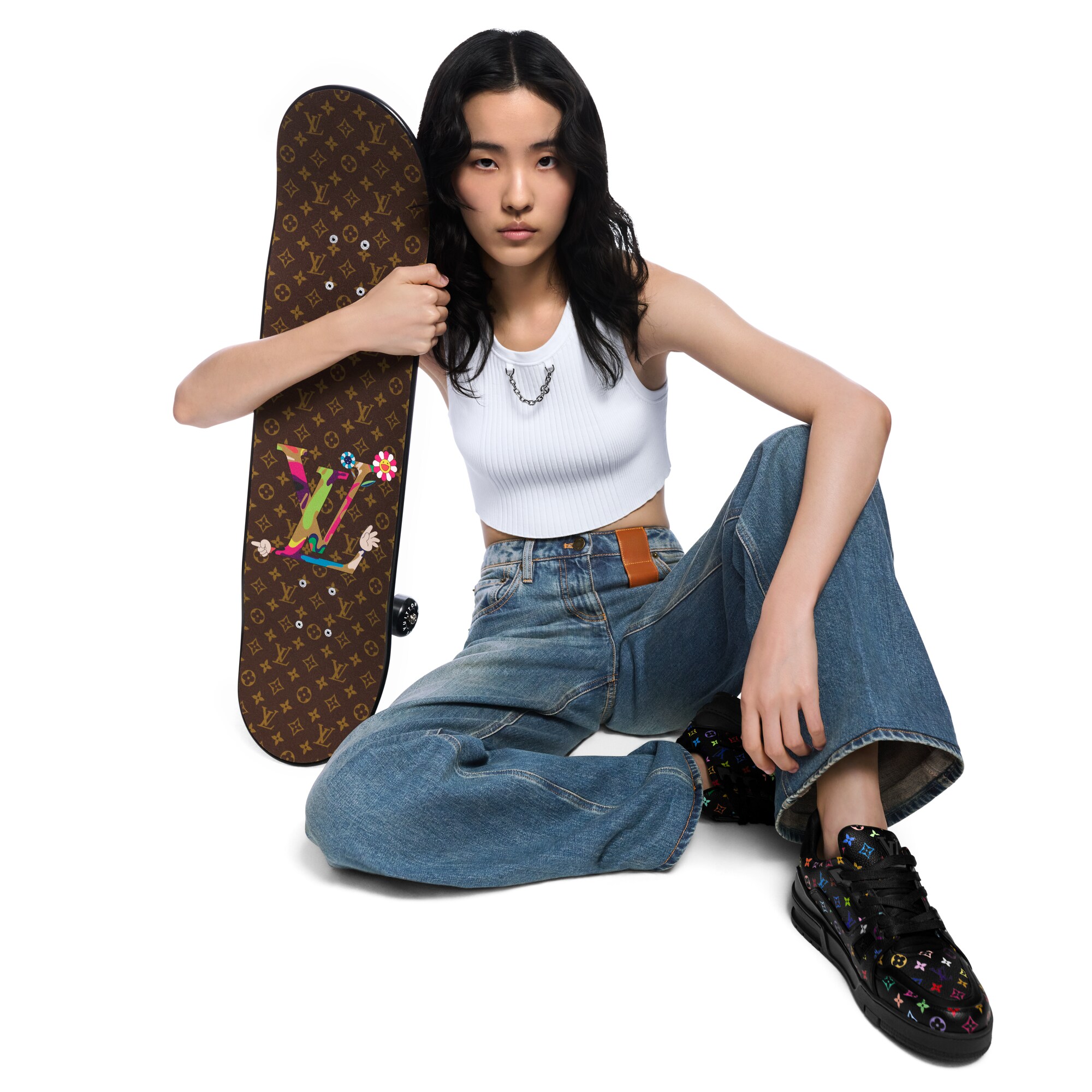 Esporte e Jogos } LV x TM Skate com Personagens em Estilo Superflat | Louis Vuitton ® (Zoom no Produto)