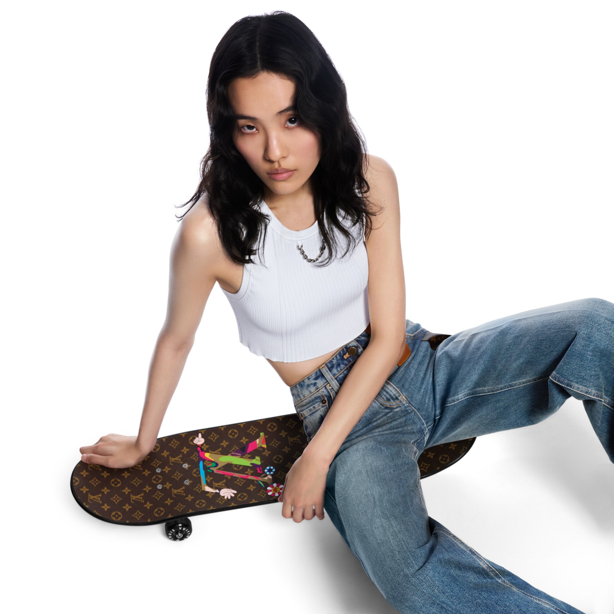  Esporte e Jogos } LV x TM Skate com Personagens em Estilo Superflat | Louis Vuitton ® (Zoom no Produto)