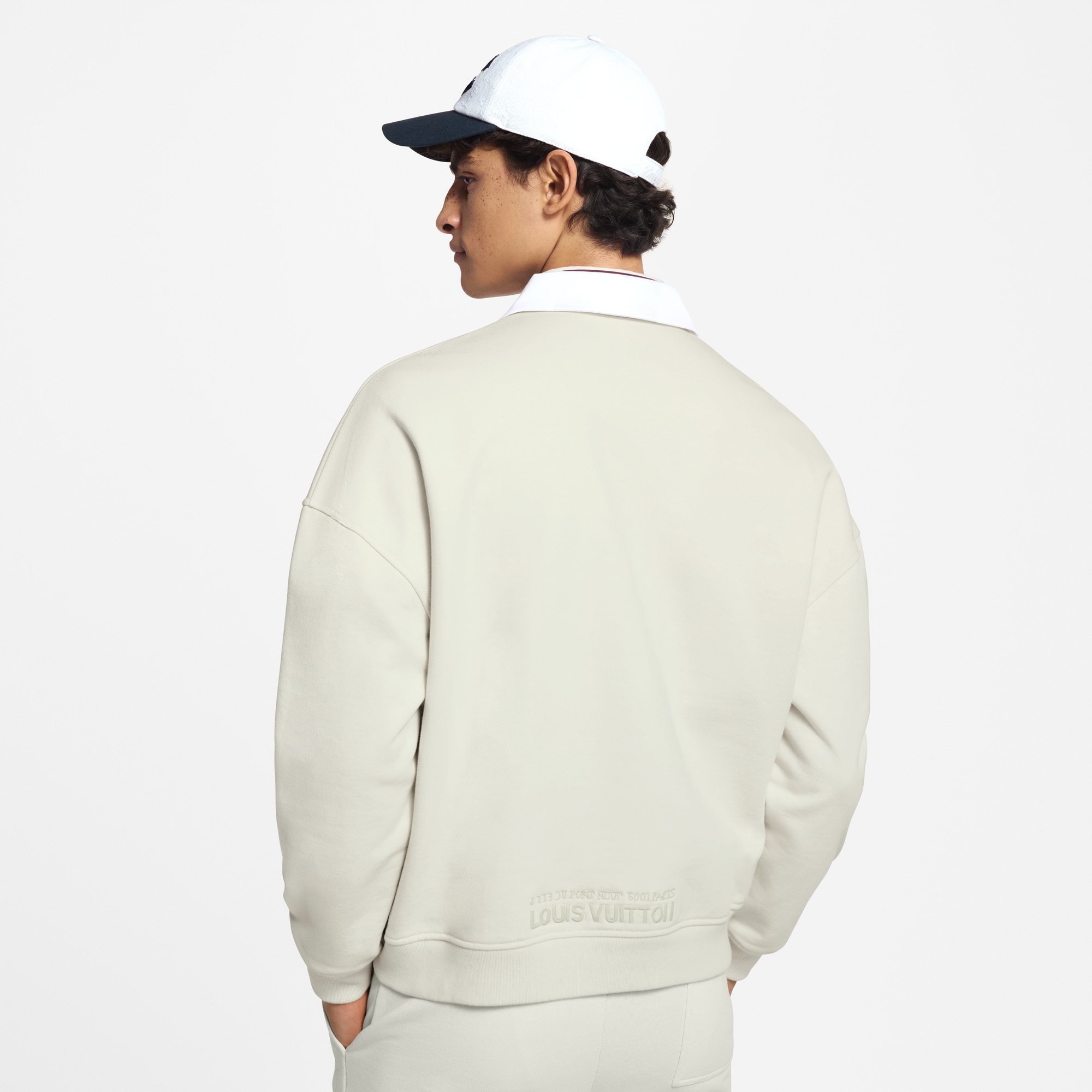  Ready-to-Wear Malhas e Moletons Moletom Bordado com Meio-zíper | Louis Vuitton ® (Zoom no Produto)