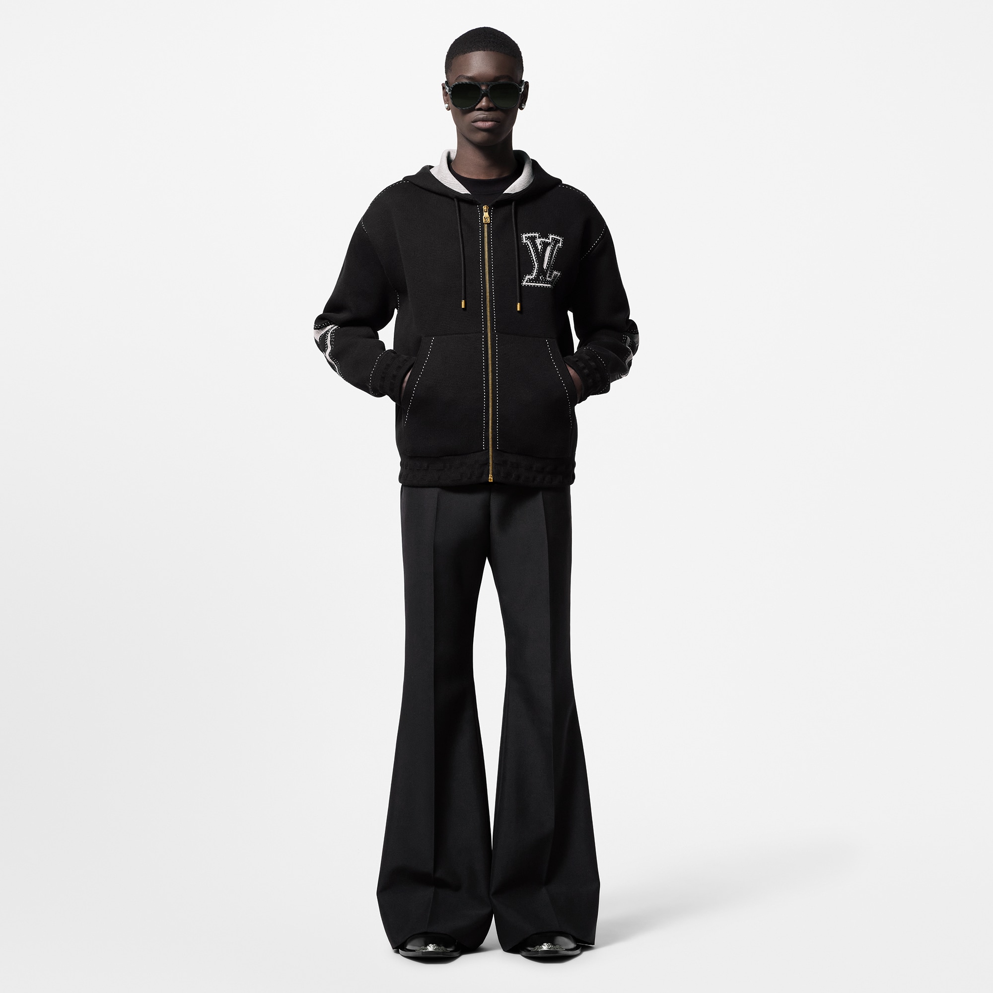  Discontinued Product Obs 12 Moletom com Capuz e Zíper com Grafismo em Intársia | Louis Vuitton ® (Zoom no Produto)