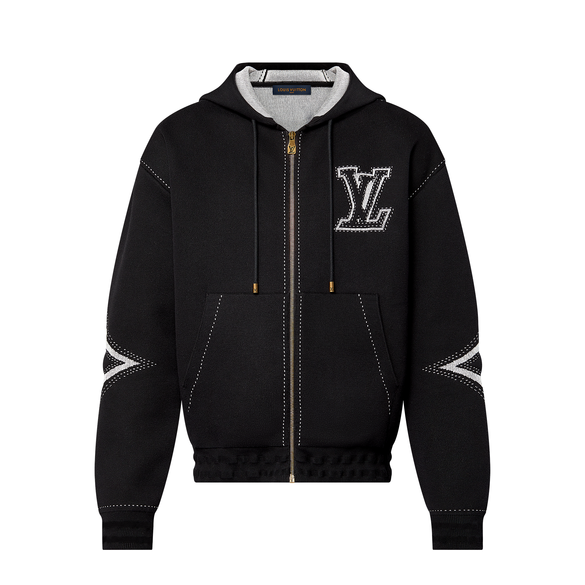  Discontinued Product Obs 12 Moletom com Capuz e Zíper com Grafismo em Intársia | Louis Vuitton ® (Zoom no Produto)