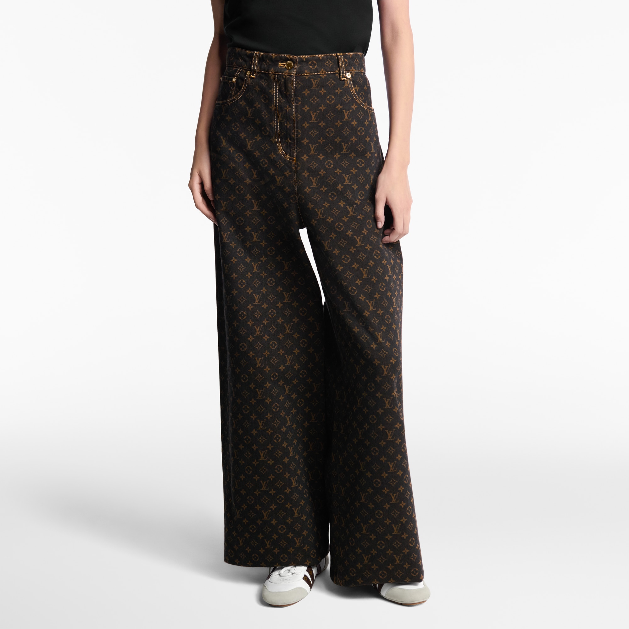  Ready-to-Wear Calças Monogram Straight-Cut Jeans | Louis Vuitton ® (Zoom no Produto)