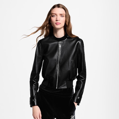 Ready-to-Wear Casacos e Jaquetas Nanogram Accent Leather Bomber Jacket | Louis Vuitton ® (Zoom no Produto)