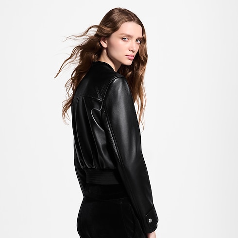 Ready-to-Wear Casacos e Jaquetas Nanogram Accent Leather Bomber Jacket | Louis Vuitton ® (Zoom no Produto)