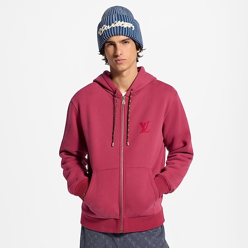 Needle-Punched Signature Zipped Hoodie – Vista Cortada
