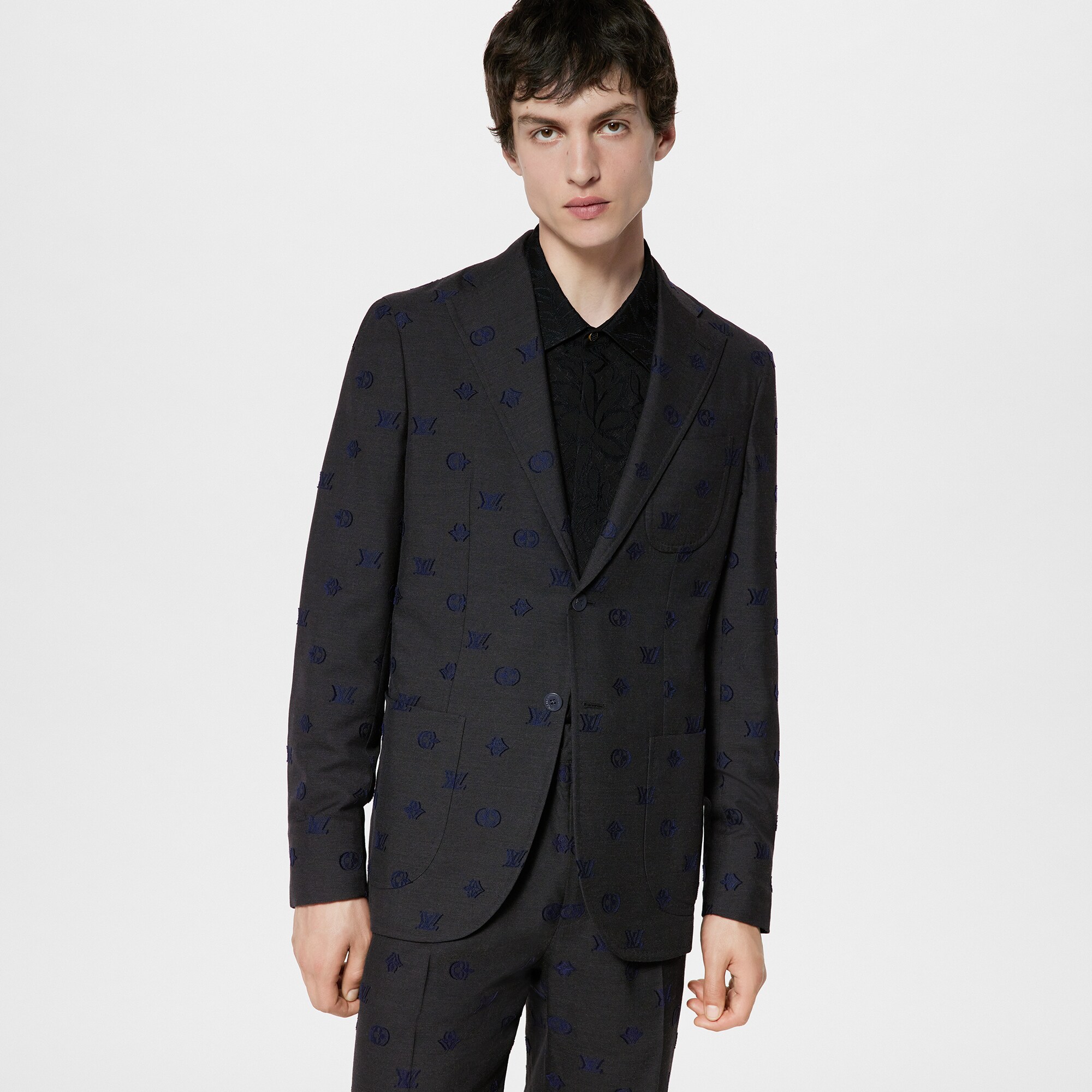  Discontinued Product Obs 14 Paletó em Mescla de Lã Napolitana | Louis Vuitton ® (Zoom no Produto)