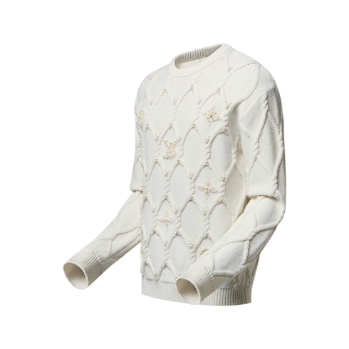 Ready-to-Wear Todas as Roupas Pulôver de Tricô Bordado em Mescla de Lã | Louis Vuitton ® (Zoom no Produto)