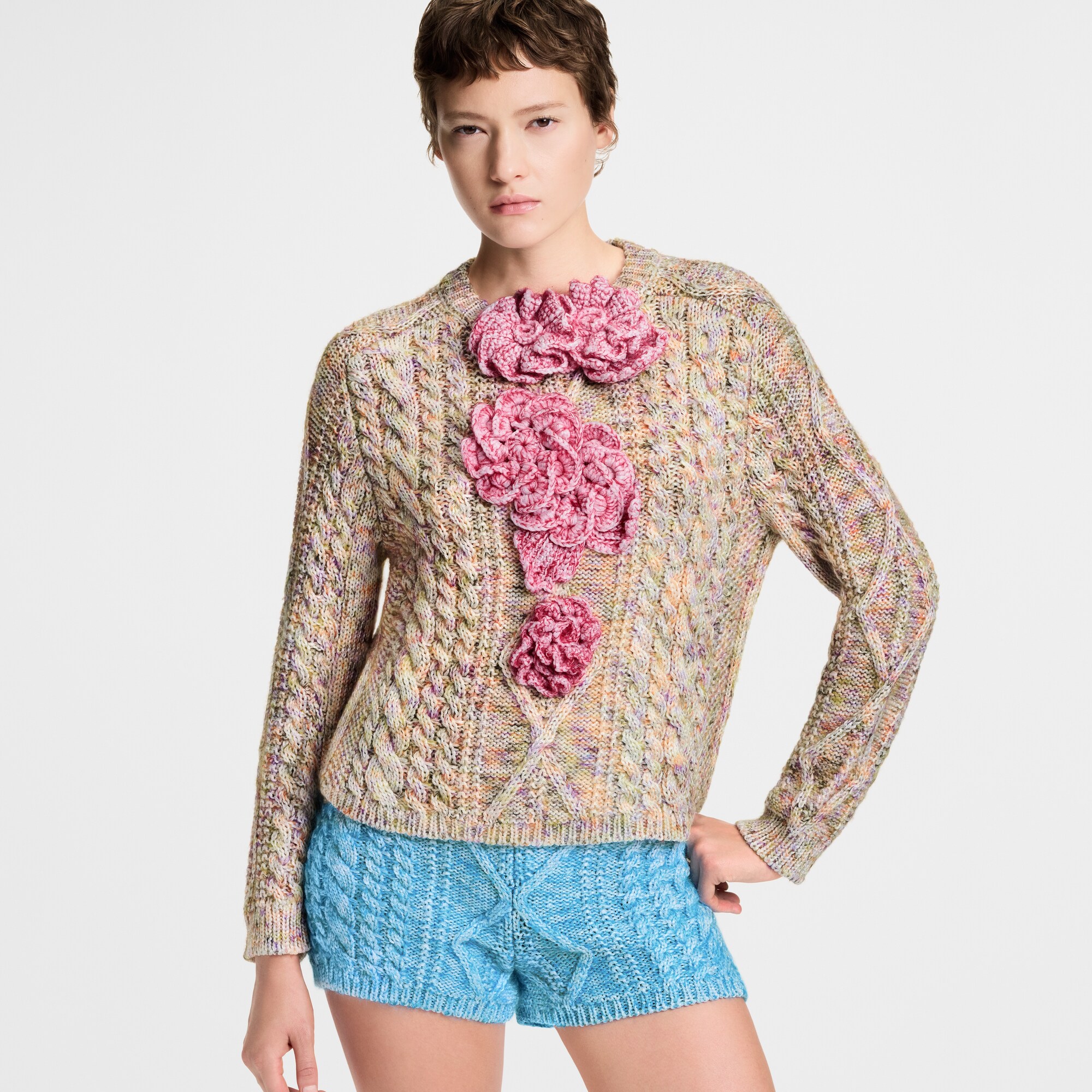  Ready-to-Wear Tricot Pulôver Frontal de Flores em Tricô | Louis Vuitton ® (Zoom no Produto)