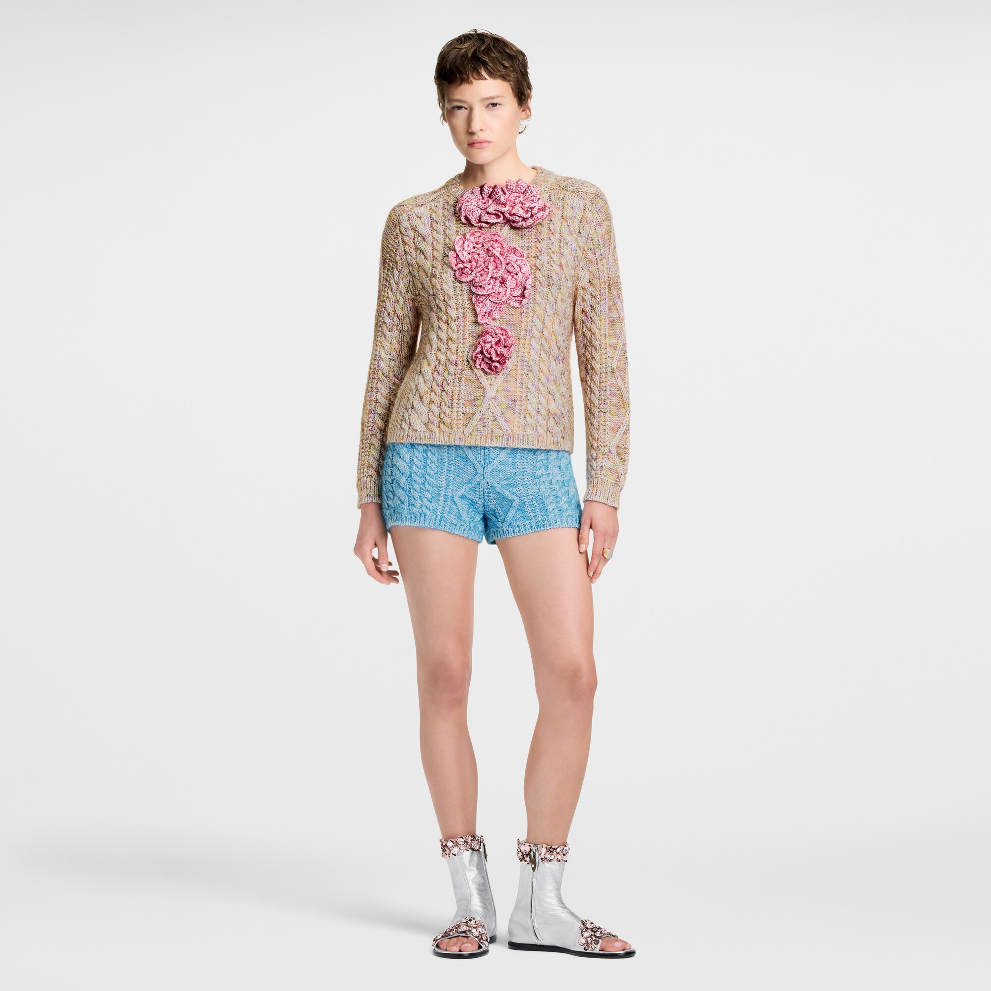  Ready-to-Wear Tricot Pulôver Frontal de Flores em Tricô | Louis Vuitton ® (Zoom no Produto)