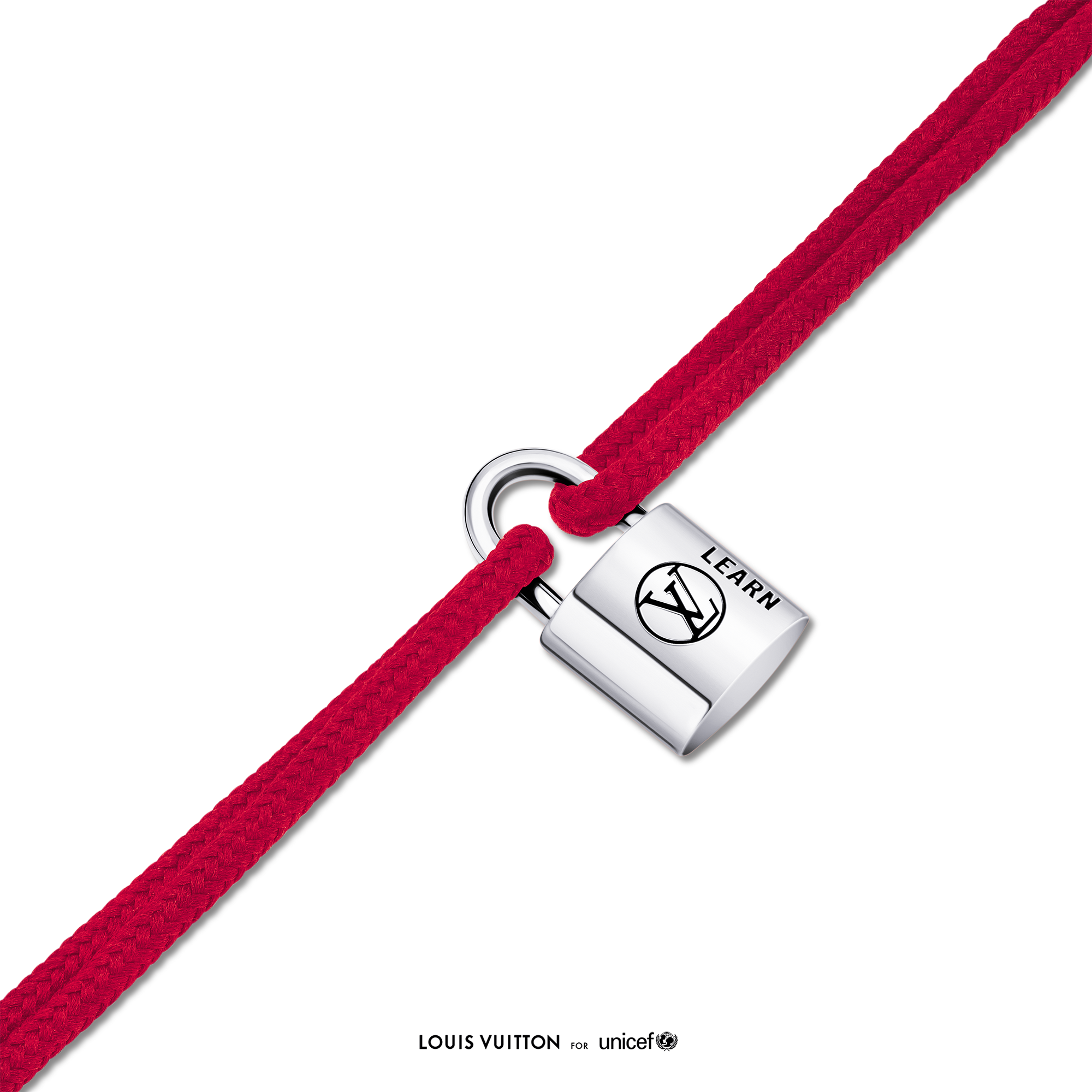  Categorias Pulseiras Pulseira Silver Lockit em Prata de Lei com Trabalho Esmaltado em Preto e Cordão de Poliéster Vermelho | Louis Vuitton ® (Zoom no Produto)