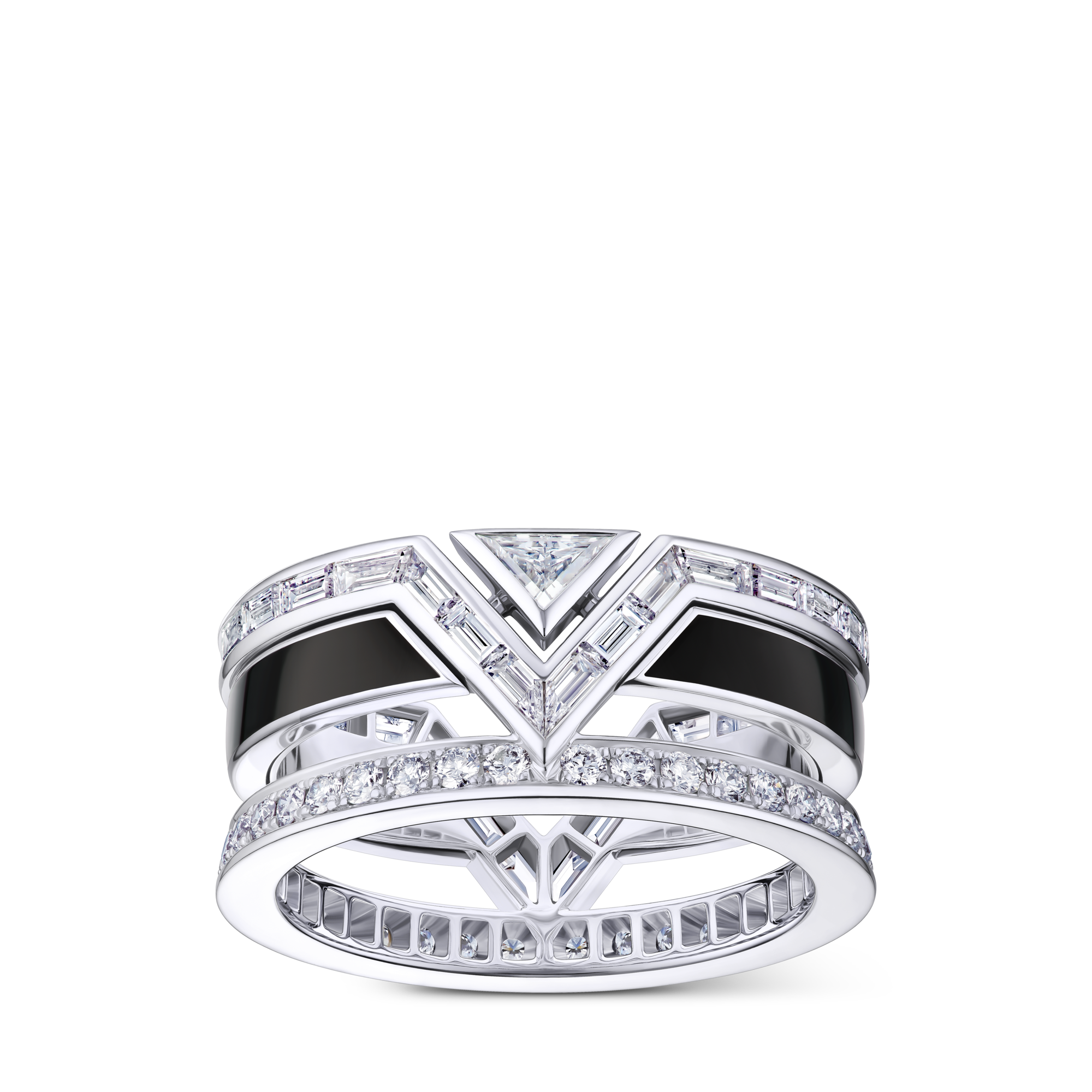  Categorias Anéis Pure V Ring, White Gold, Black Lacquer and Diamonds | Louis Vuitton ® (Zoom no Produto)