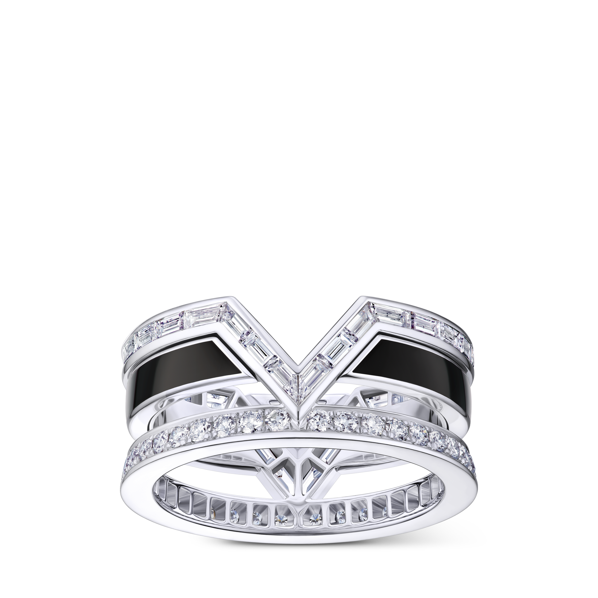  Categorias Anéis Pure V Ring, White Gold, Black Lacquer and Diamonds | Louis Vuitton ® (Zoom no Produto)