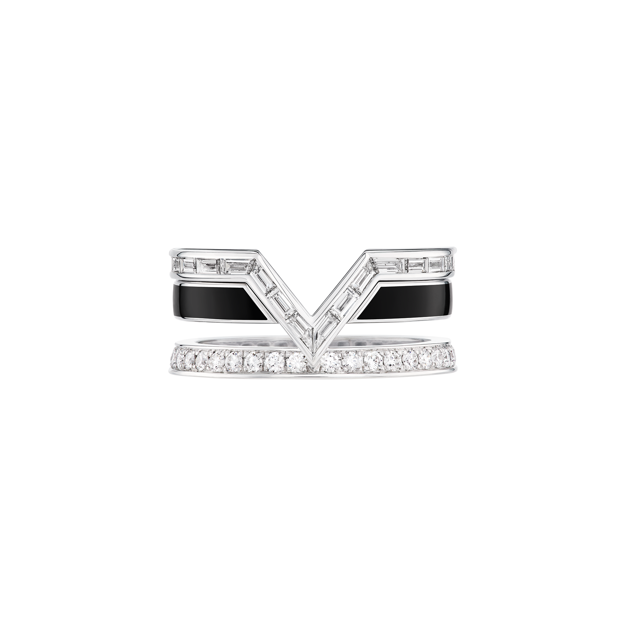  Categorias Anéis Pure V Ring, White Gold, Black Lacquer and Diamonds | Louis Vuitton ® (Zoom no Produto)
