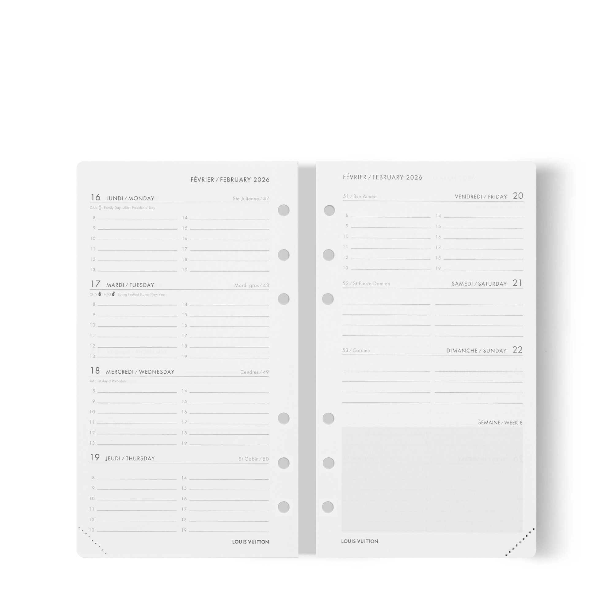  Livros e Papelaria Escrita e Papelaria Refil de Agenda 2026 Média | Louis Vuitton ® (Zoom no Produto)