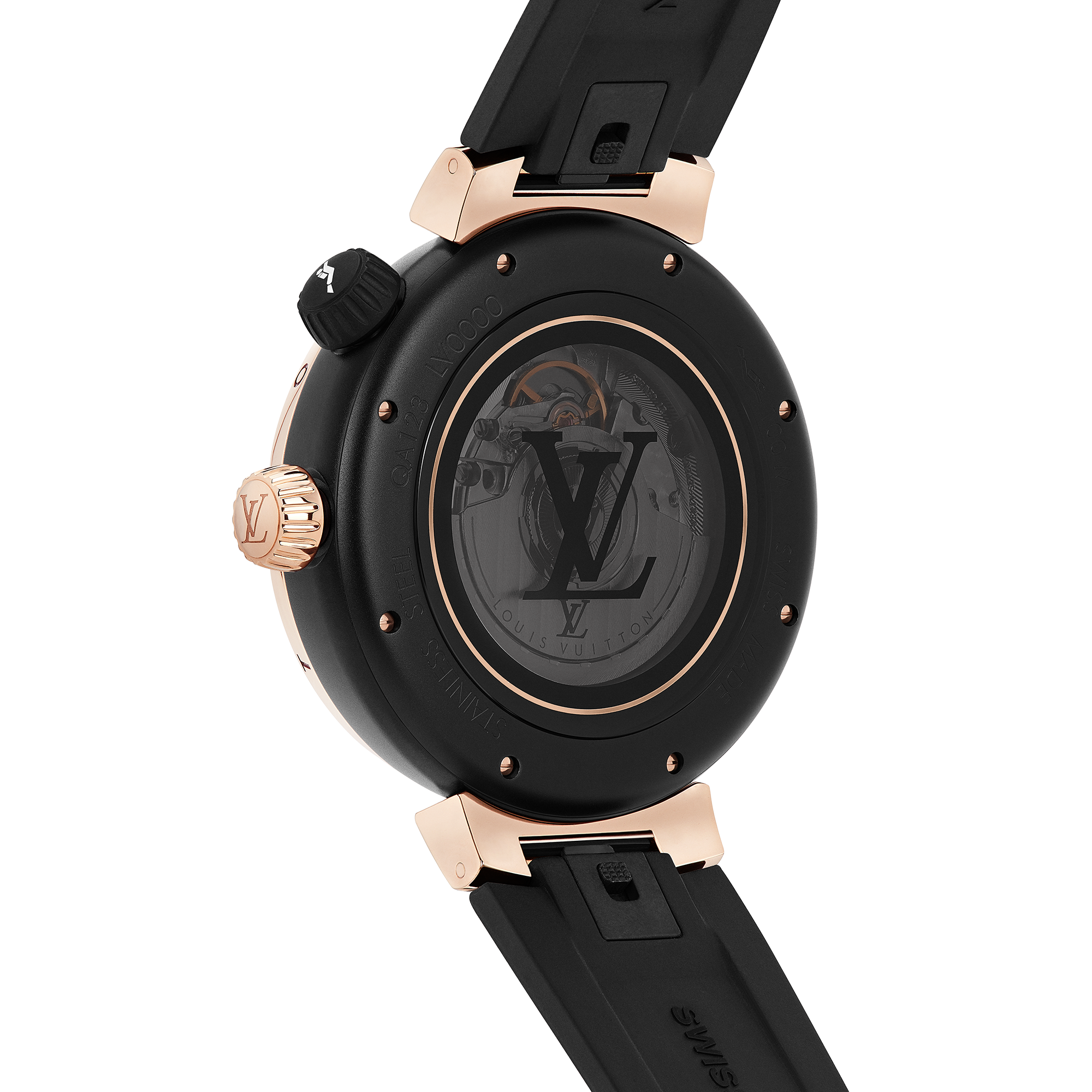  Todos os Relógios } Relógio Tambour Street Diver com Movimento Automático e 44 mm de Diâmetro em Aço e Ouro Rosa | Louis Vuitton ® (Zoom no Produto)