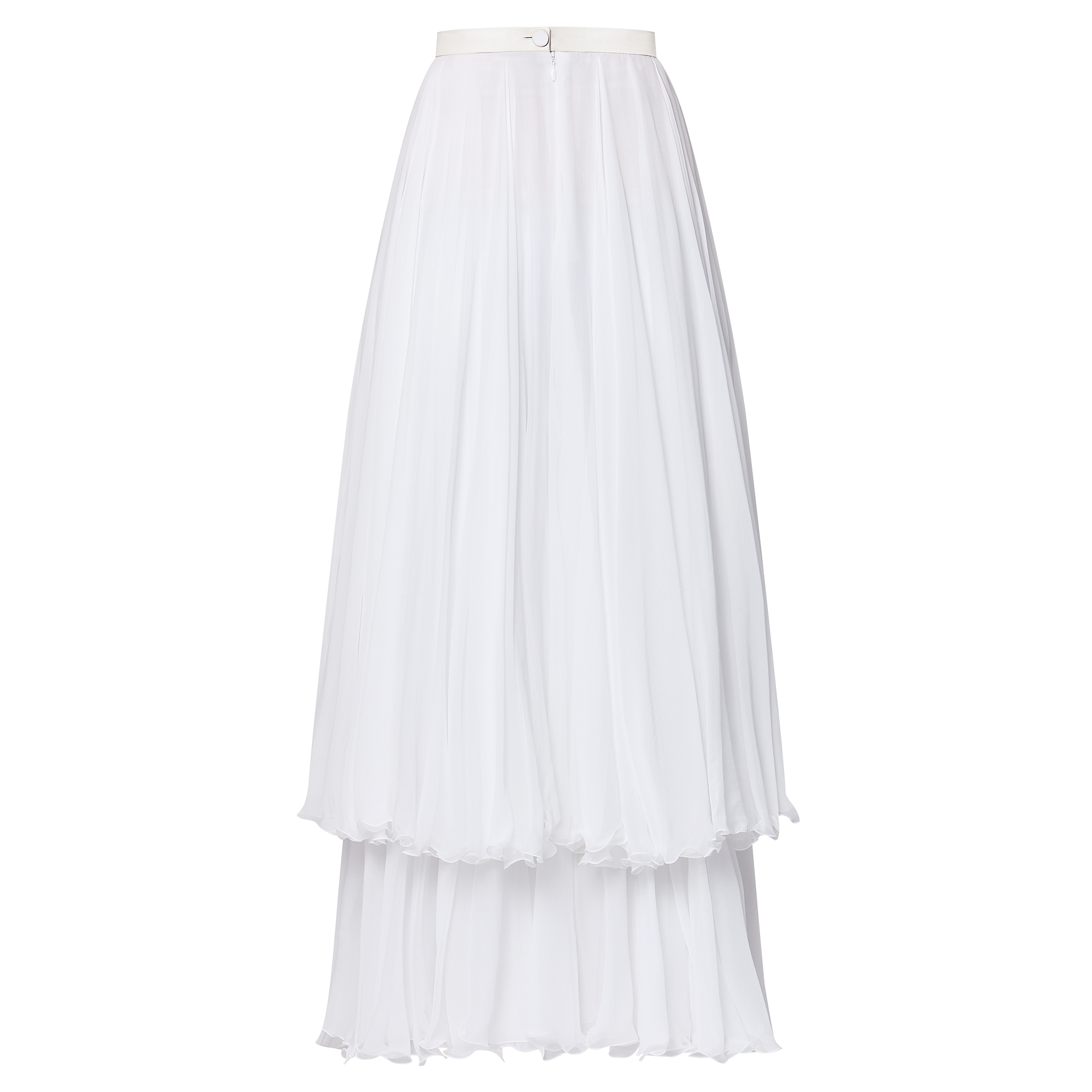  Ready-to-Wear Saias e Shorts Saia de Seda Fluida em Camadas | Louis Vuitton ® (Zoom no Produto)