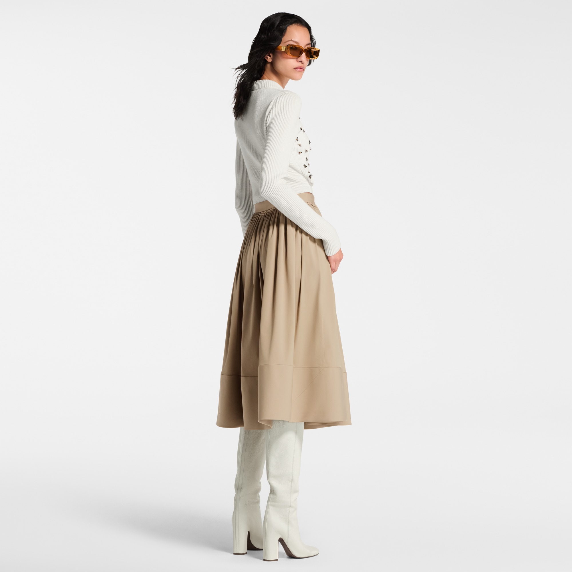  Ready-to-Wear Saias e Shorts Saia Midi com Barra Oversized | Louis Vuitton ® (Zoom no Produto)