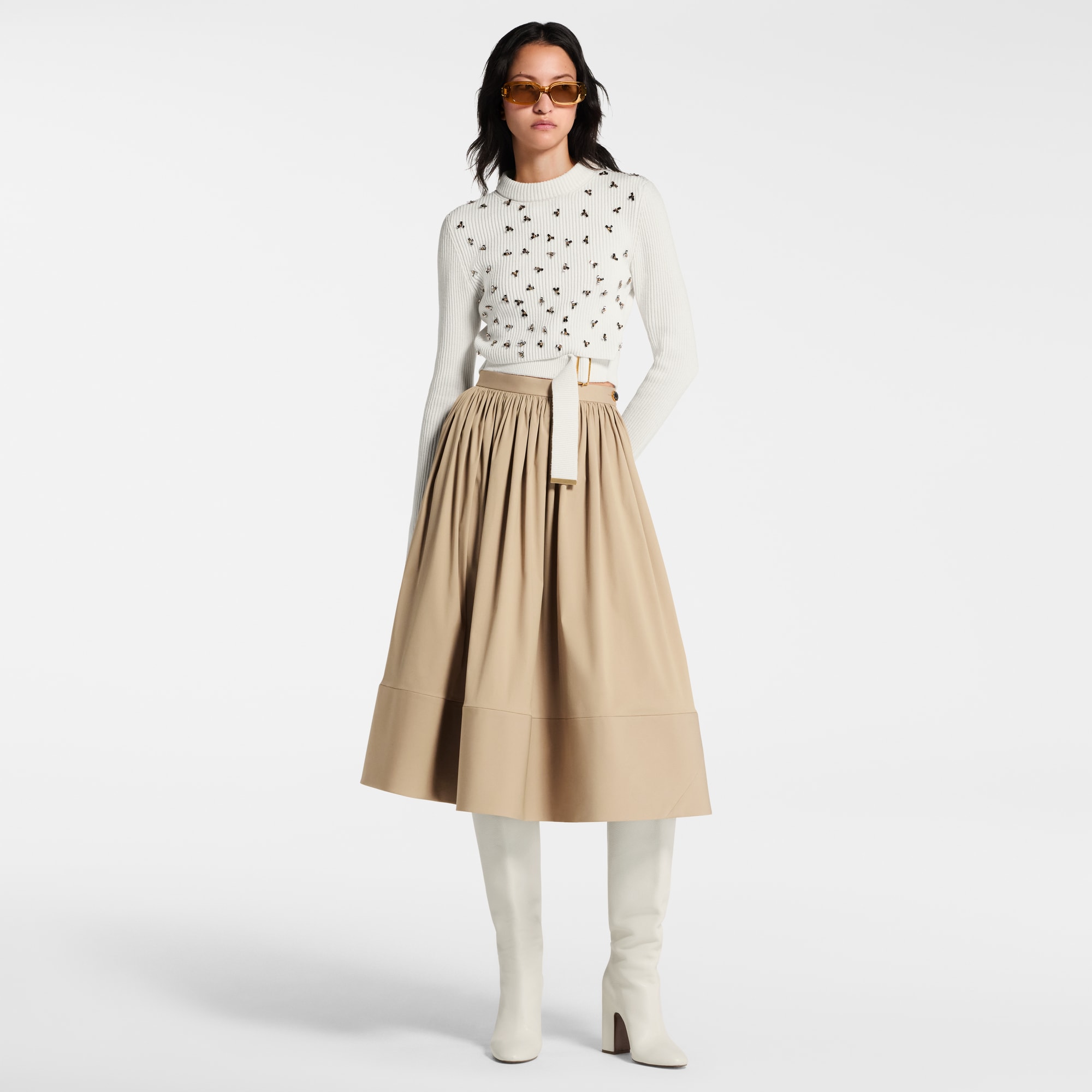  Ready-to-Wear Saias e Shorts Saia Midi com Barra Oversized | Louis Vuitton ® (Zoom no Produto)