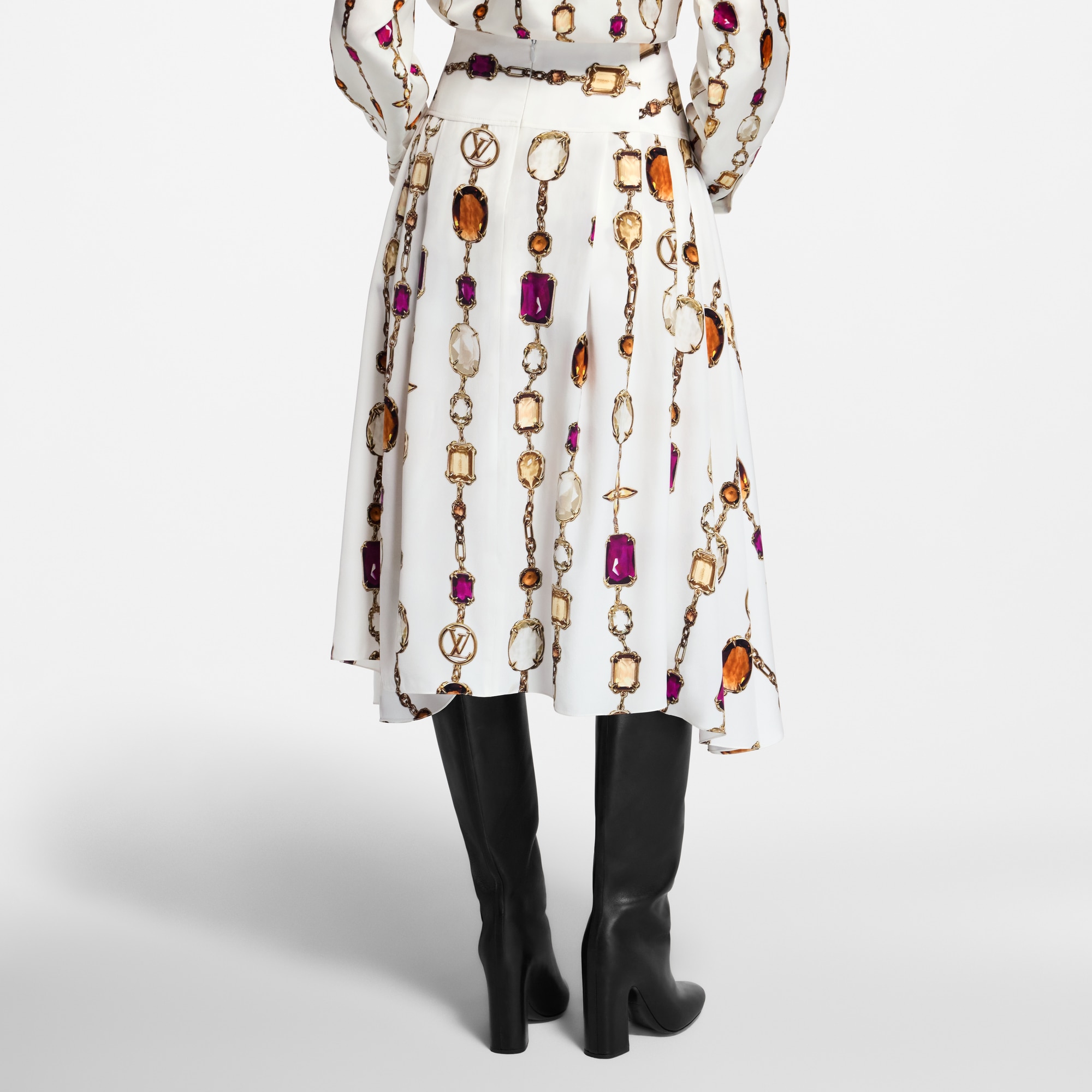  Ready-to-Wear Saias e Shorts Saia Midi com Estampa de Colares | Louis Vuitton ® (Zoom no Produto)