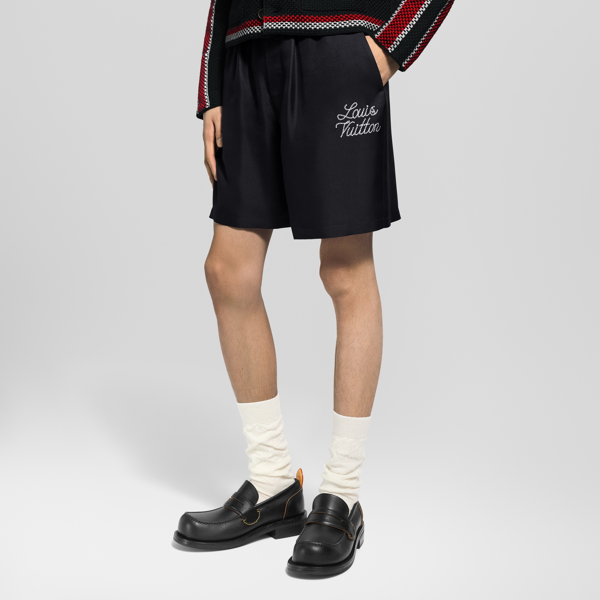  Ready-to-Wear Calças Short de Seda com Assinatura Estampada | Louis Vuitton ® (Zoom no Produto)