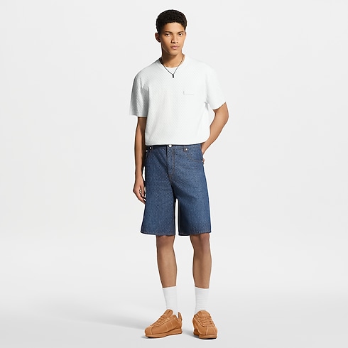 Ready-to-Wear Roupas em Denim Shorts em Cambraia com Nanogram Reflexivo | Louis Vuitton ® (Zoom no Produto)