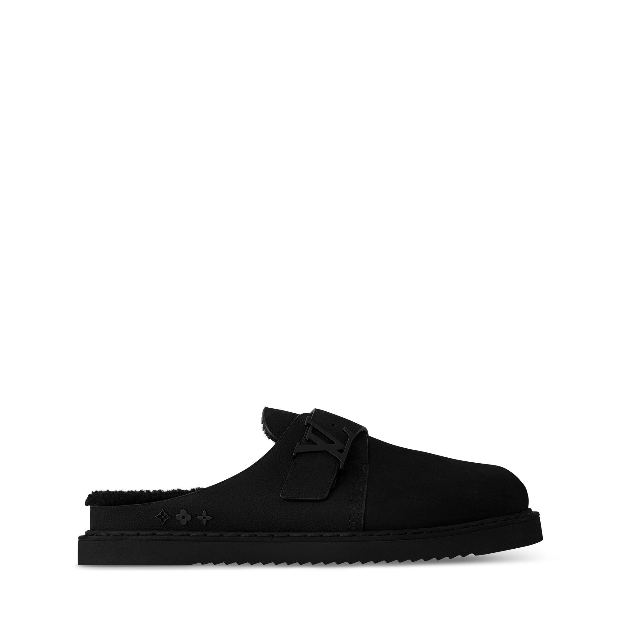  Sapatos Chinelos Slip-On LV Easy em Shearling | Louis Vuitton ® (Zoom no Produto)