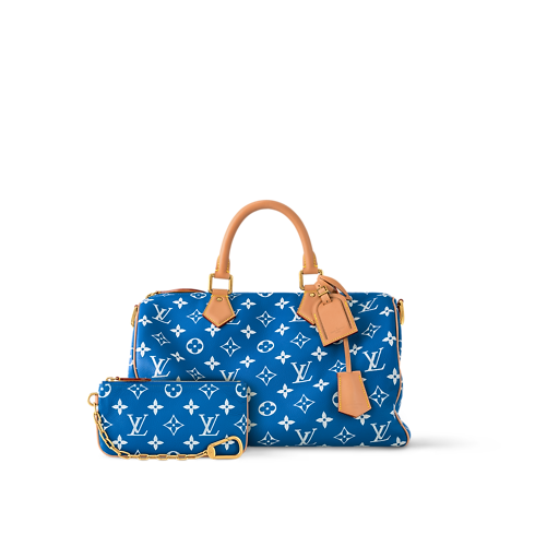 Speedy P9 40 Bandoulière de Couro com Monogram – Vista Traseira