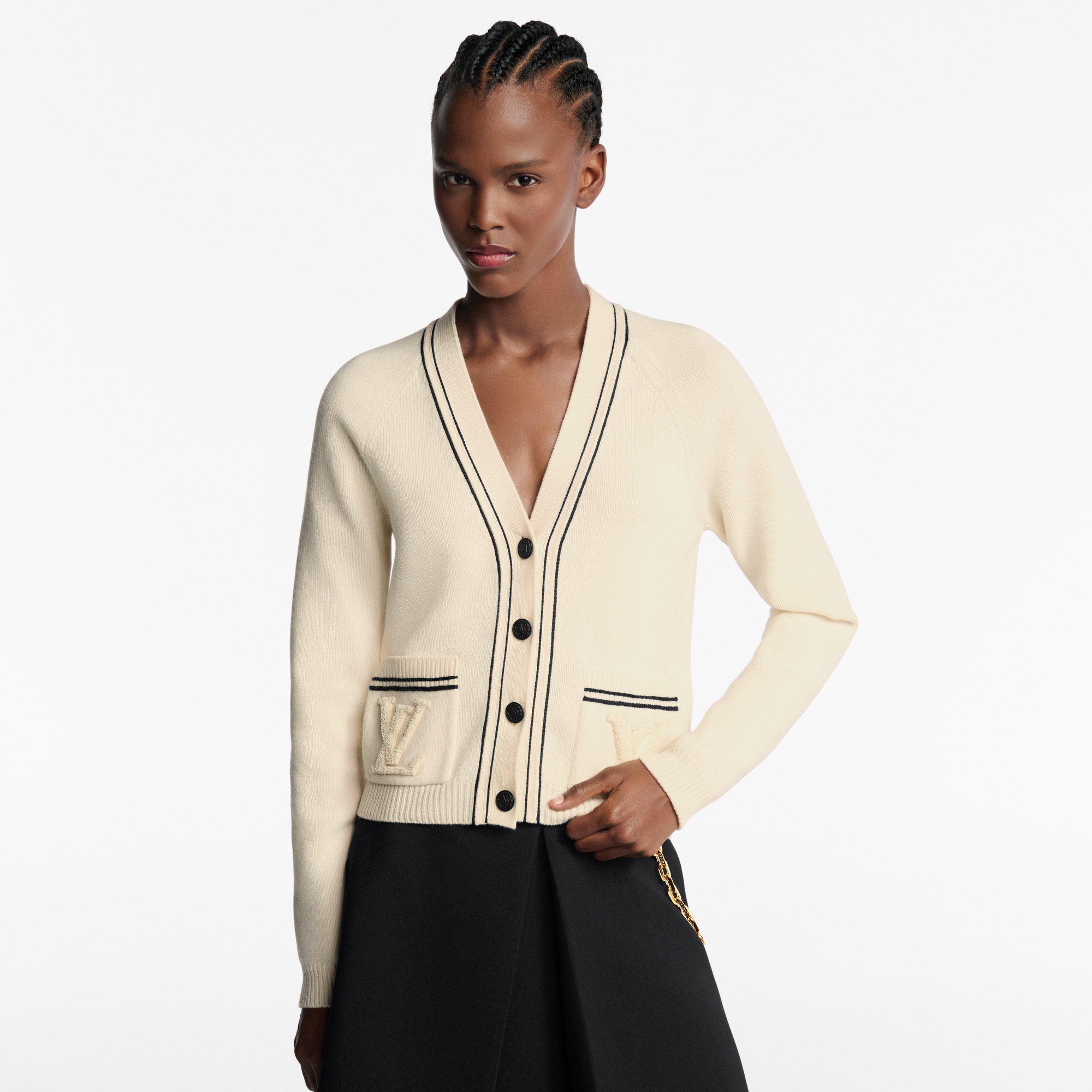  Ready-to-Wear Tricot Stripe Accent Cardigan | Louis Vuitton ® (Zoom no Produto)